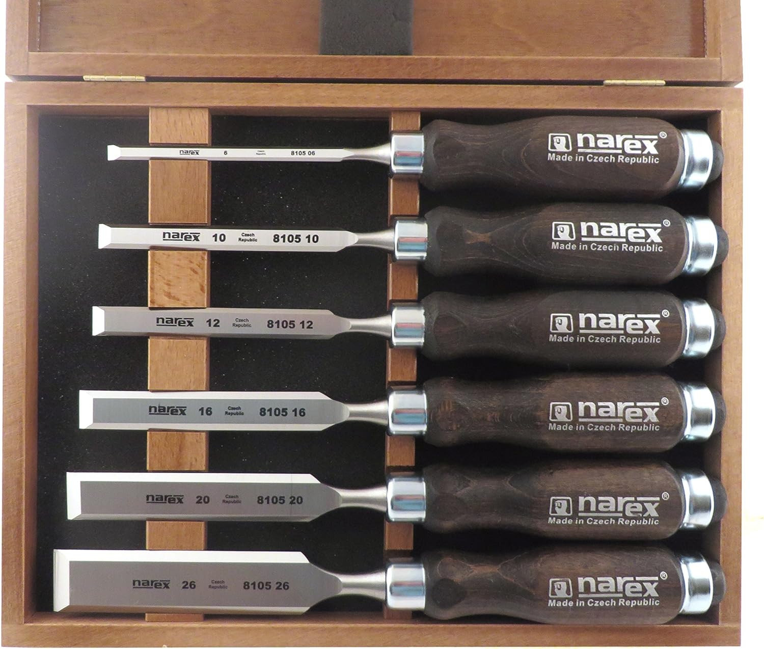 6 Pc Set 6 Mm (1/4), 10 (3/8), 12 (1/2), 16 (5/8), 20 (13/16), 26 (1-1/16) Woodw