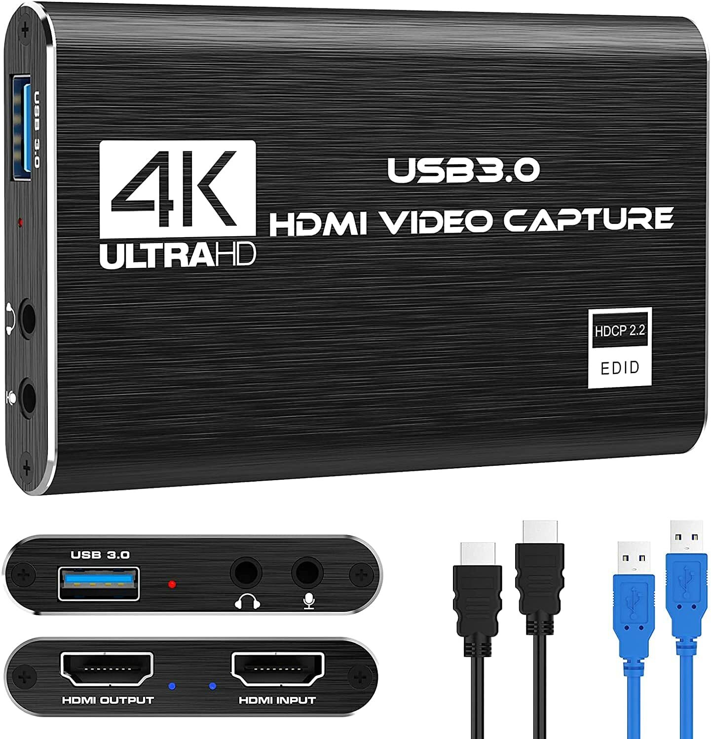 DIGITNOW 4K Audio Video Capture Card, USB 3.0 HDMI Video Capture Device Full HD