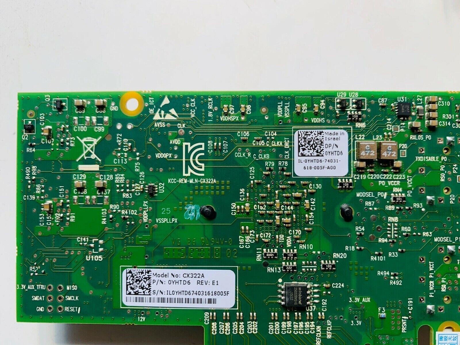 Dell Mellanox ConnectX-3 10Gb SFP+ Dual Port CX322A Network Card YHTD6 0YHTD6