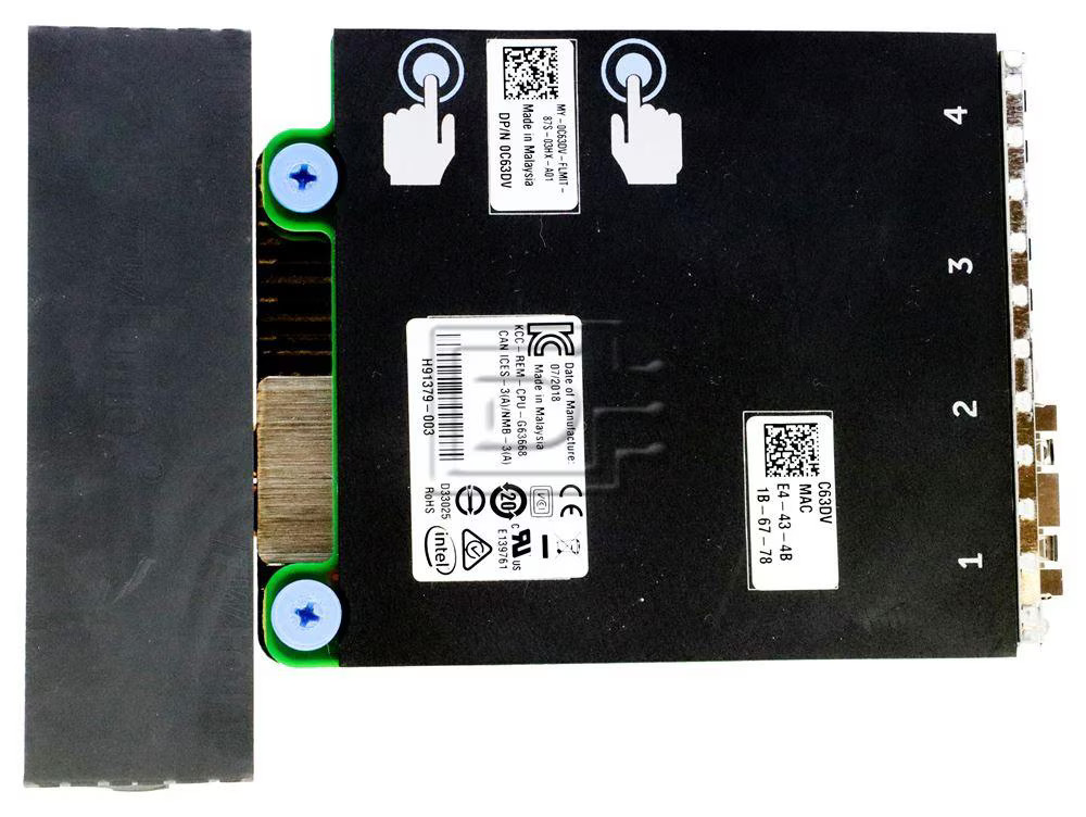 Dell 540-BBHJ 67XRW C63DV Intel X5202x SFP+ 10GbE i350 2x 1GbE NIC for PowerEdge