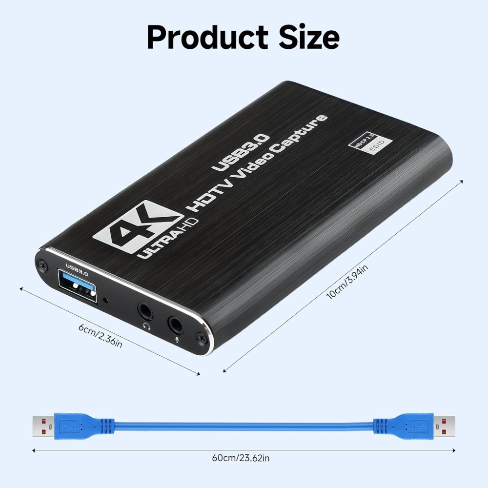 4K Audio Video Capture Card USB 3.0 HDMI Video Capture Device Full HD Recording