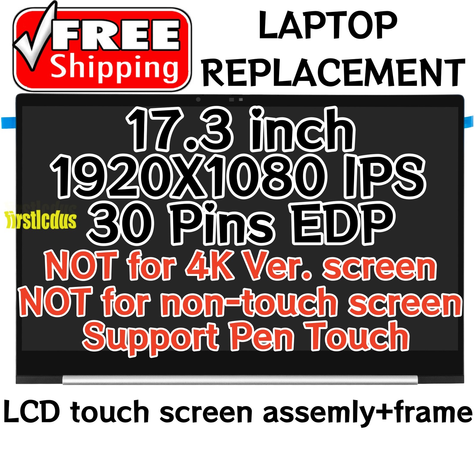 For HP Envy 17-CW0023DX 17T-CW100 17-CW000 LCD Touch Screen Display Assembly New