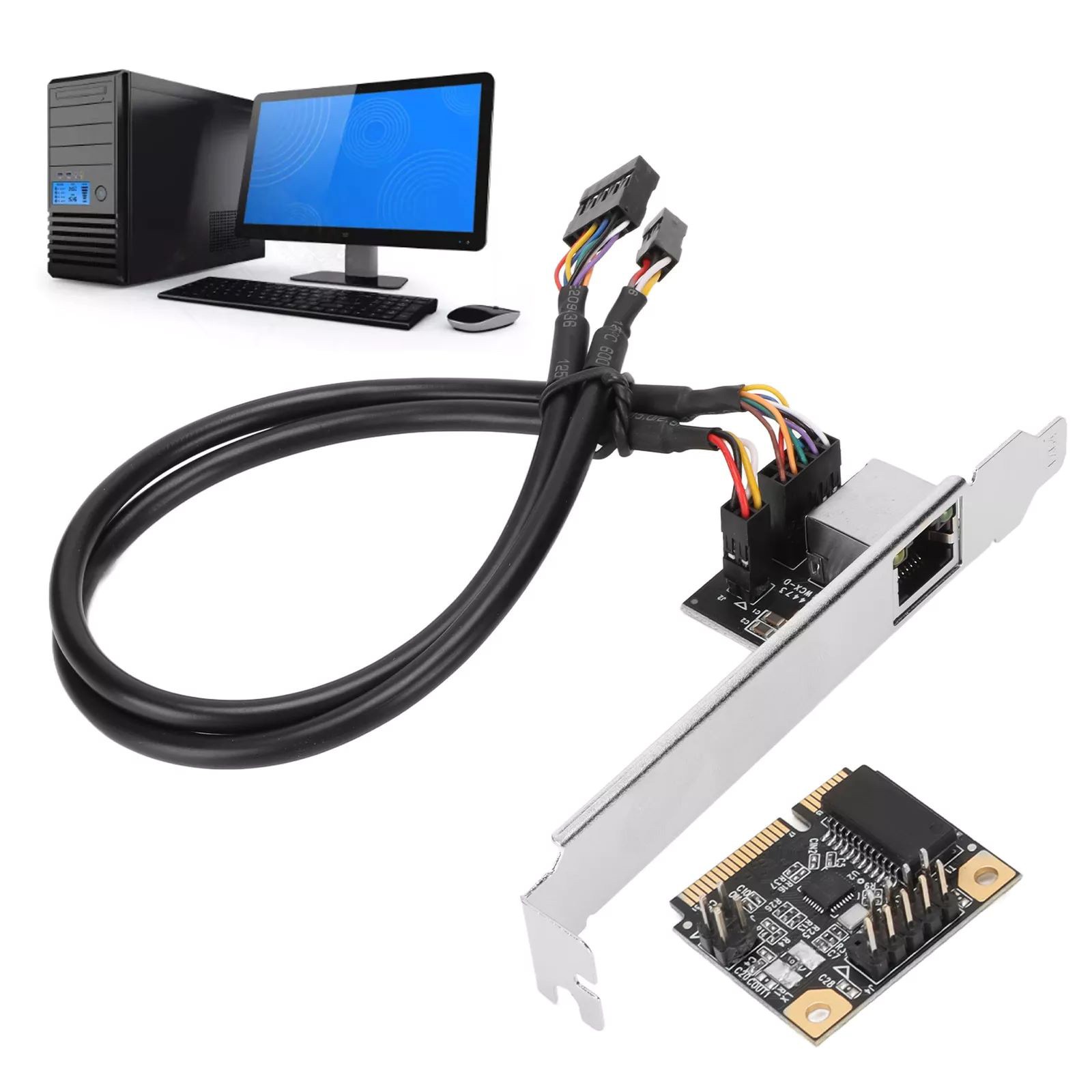 Mini PCI E Gigabit Ethernet Card 10Mbps 100Mbps 1000Mbps Free Drive RTL8111H New