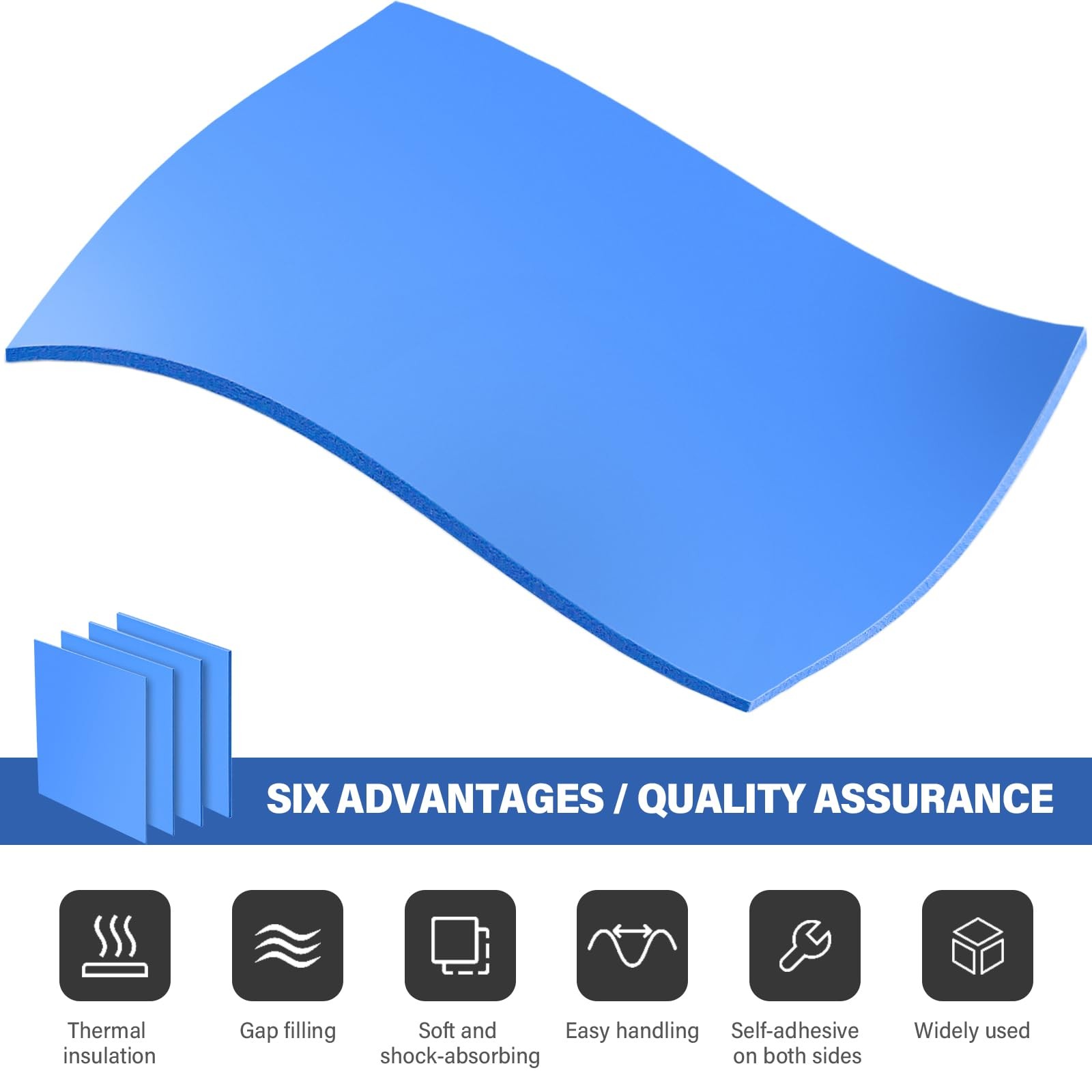 OLCANA 4 Pieces Silicone Thermal Pads 100 x100mm 0.5mm 1mm 1.5mm 2mm Highly…