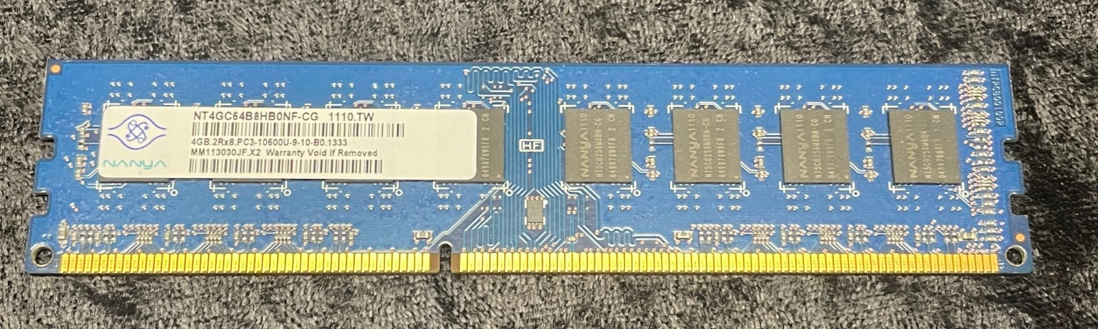 2-Nanya 4GB.2Rx8.PC3-10600U-9-10-B0.1333 Non-ECC Unbuffered RAM NT4GC -8GB Total