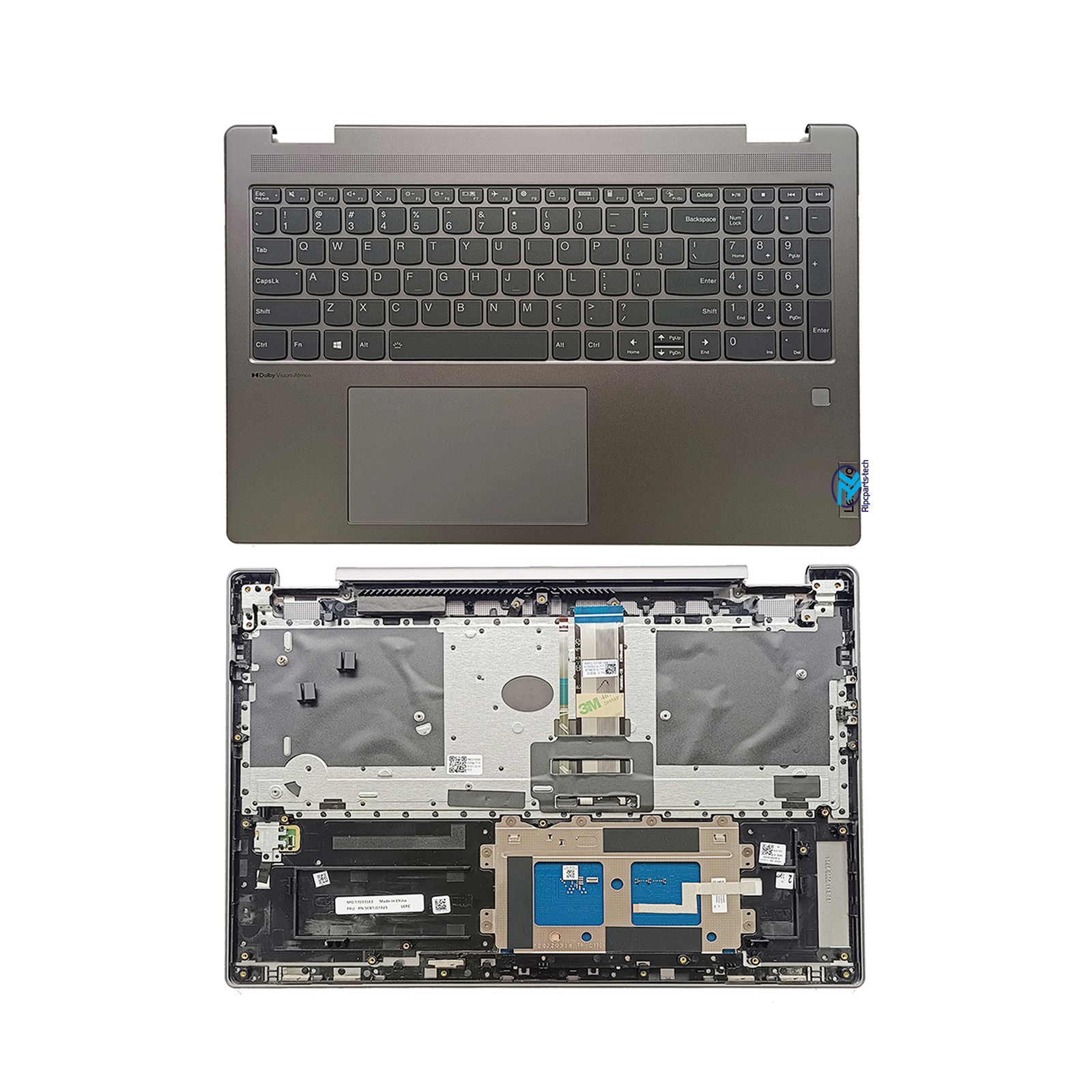 New For Lenovo Yoga 7 16IAP7 Palmrest Backlit Keyboard Touchpad 5CB1J01825 US