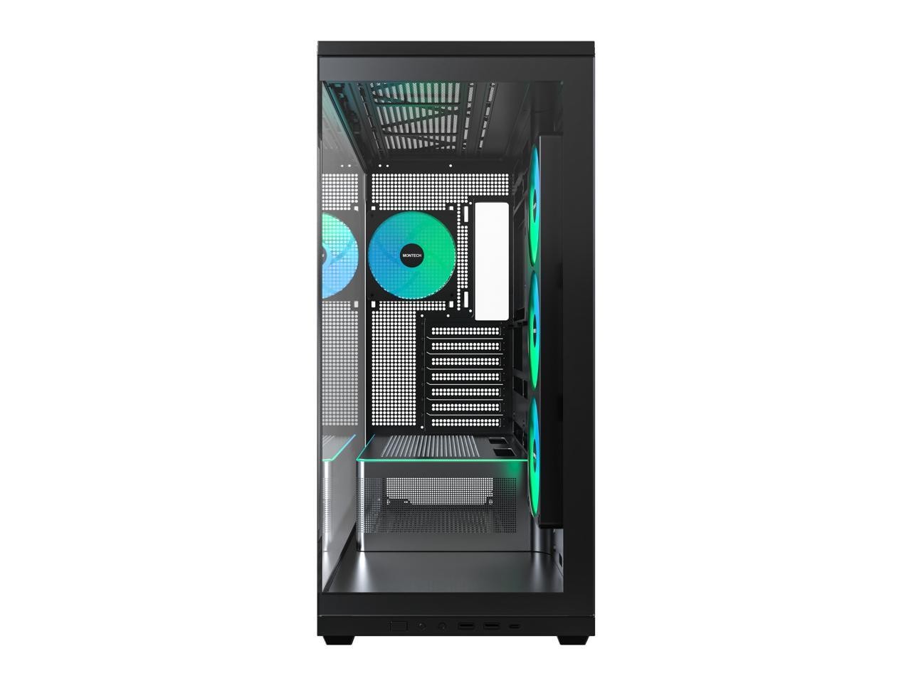 MONTECH TG3 Panoramic ATX Mid-Tower PC Case, Pre-Installed 360mm ARGB Unibody Fa