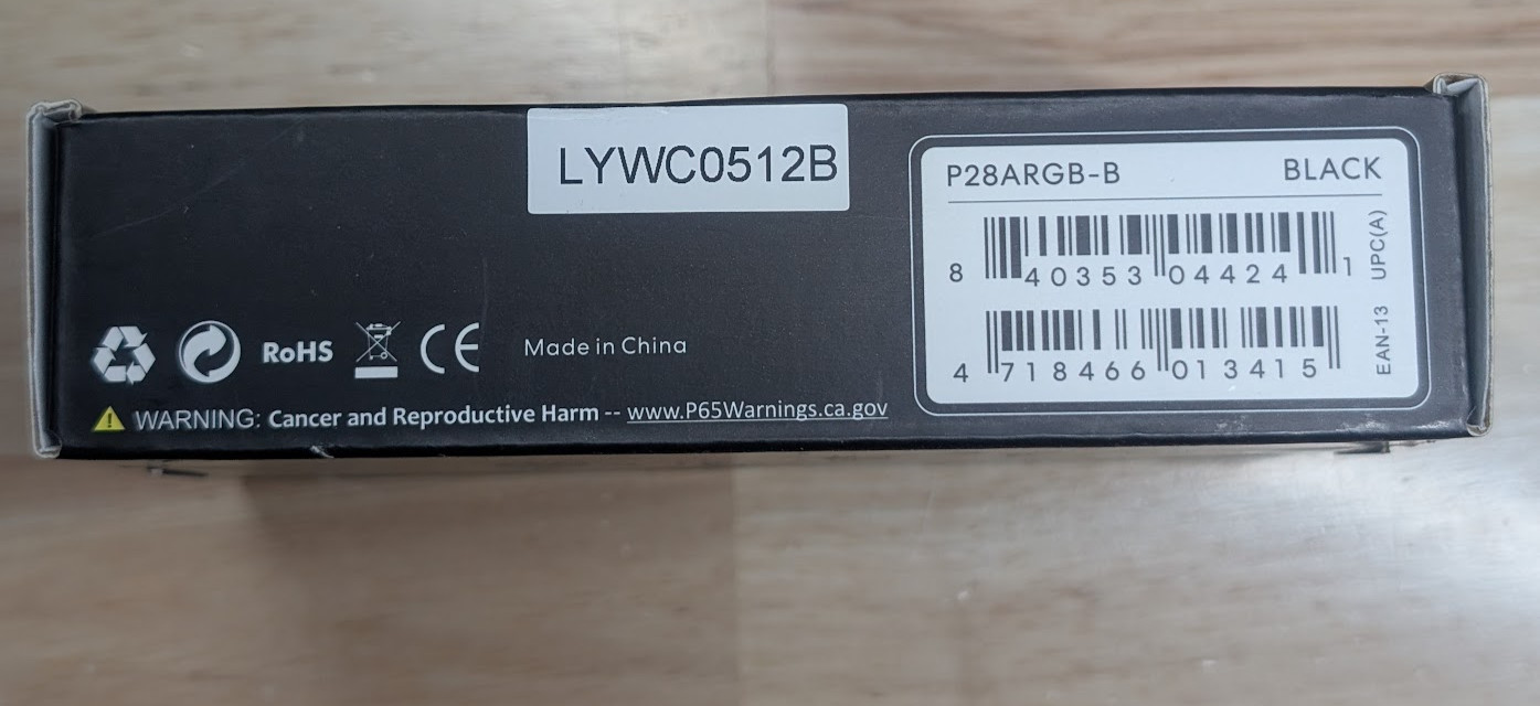 New, sealed Lian Li UNIFAN P28 Optional Side Diffused RGB Kit – Black P28ARGB-B