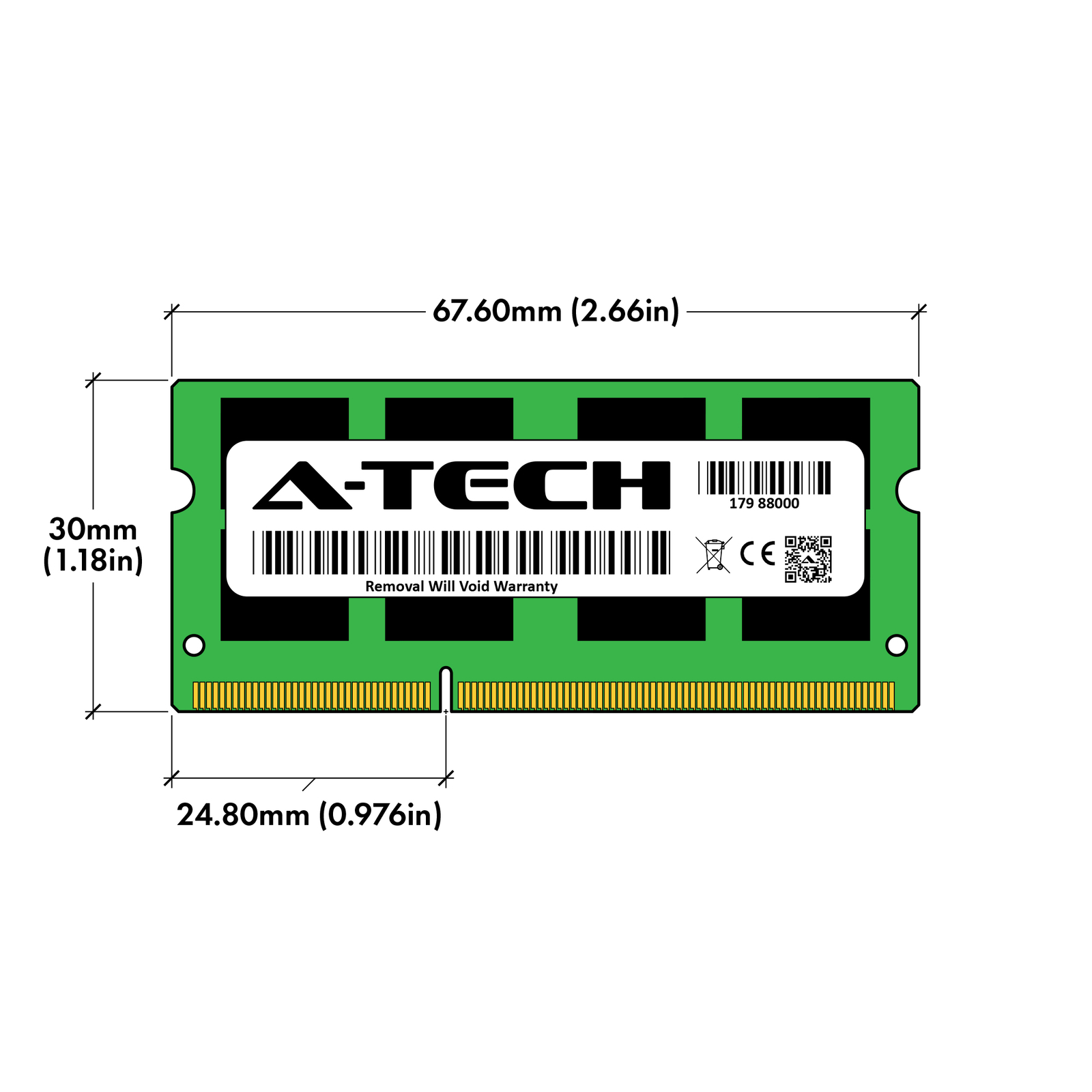 A-Tech 8GB PC3-10600 Laptop SODIMM DDR3 1333MHz 204pin Notebook Memory RAM 1x 8G