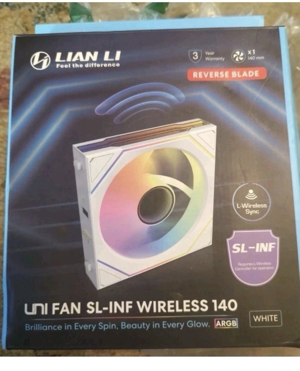 +Lian Li UNI Fan TL LCD 140mm ARGB Wireless Reverse Blade White Model: 14RTL1W1W