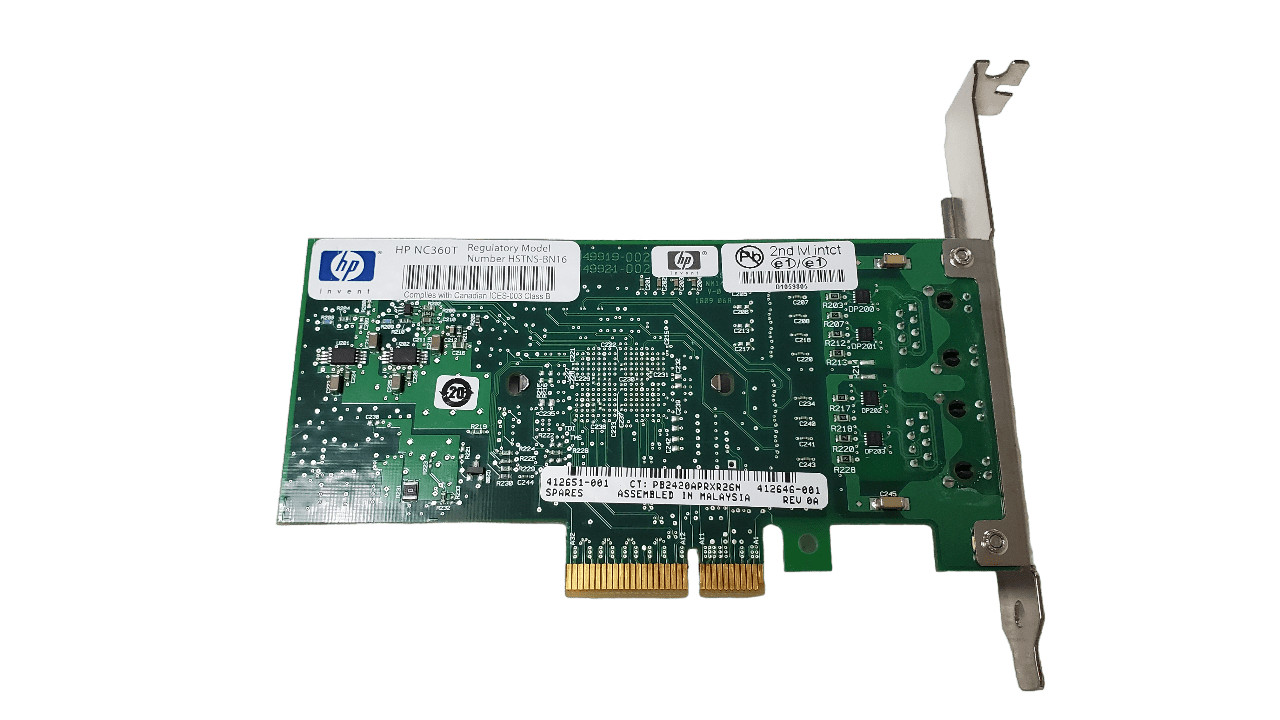 HP NC360T Dual Port 1GB Network Adapter 412646-001 Full Height Bracket