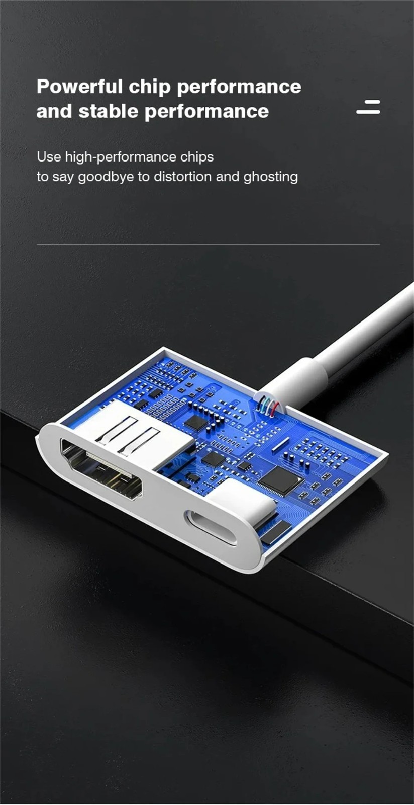 USB C to HDMI Adapter for iPhone 17/16/15 TV, Type C 4K@30Hz, White