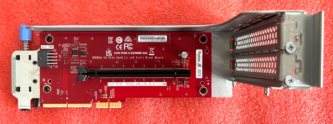 Lenovo ThinkSystem SR685a V3 PCIe Gen5 x16 FHHL Riser Board FRU 03LA689 AI NICs