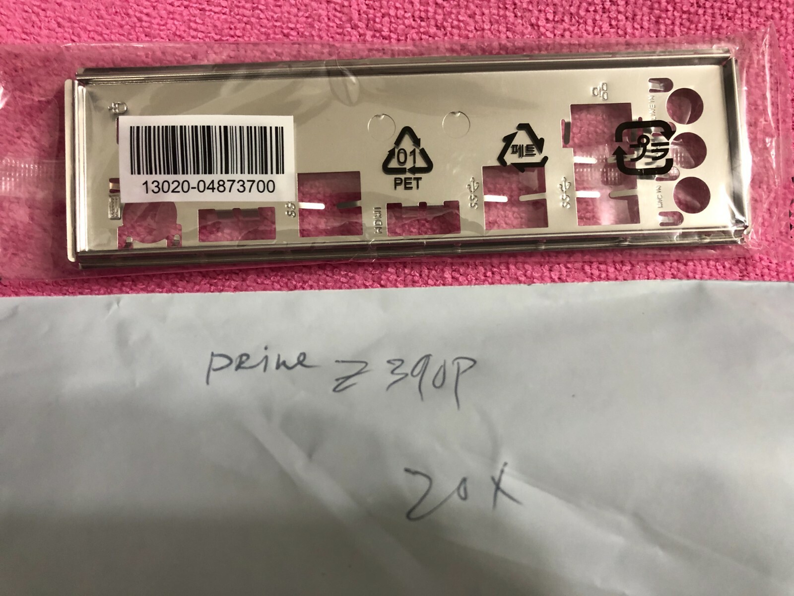 ASUS PRIME Z390 P IO SHIELD BACK PLATE ( METAL ) ORIGINAL