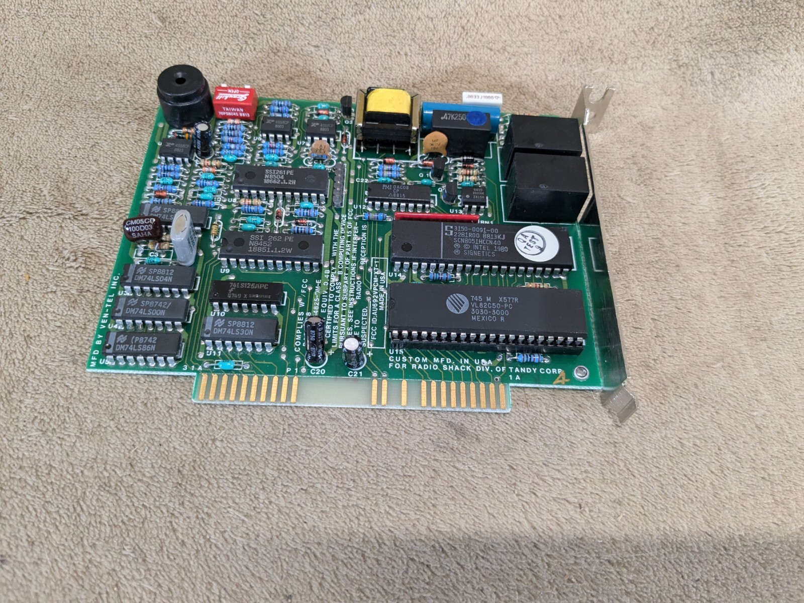 Tandy Computer ISA Card Internal PC Modem 1200 Baud Board 25-1013 C