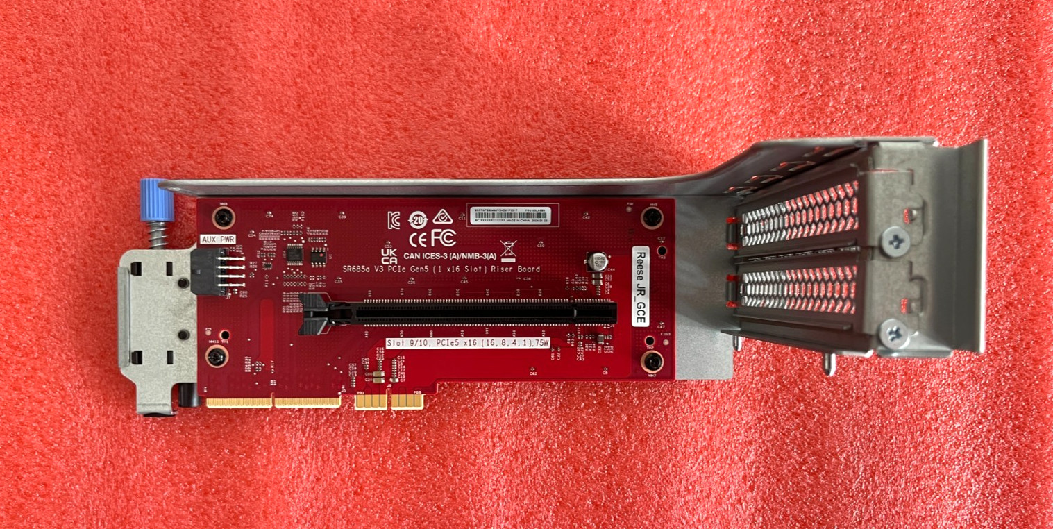 Lenovo ThinkSystem SR685a V3 PCIe Gen5 x16 FHHL Riser Board FRU 03LA689 AI NICs