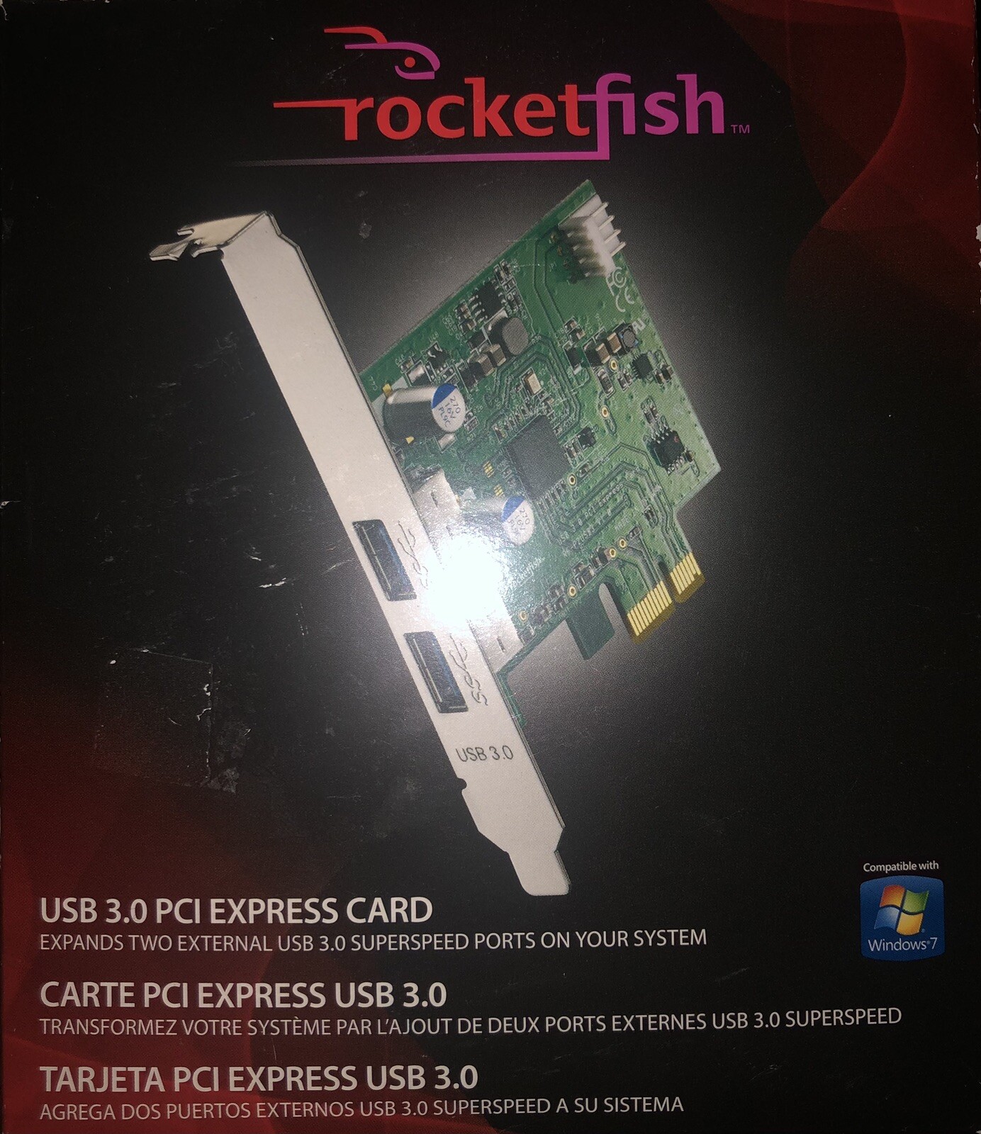 Rocketfish RF-P2USB3 2 Port USB 3.0 Card HALF HEIGHT Low profile card Powered
