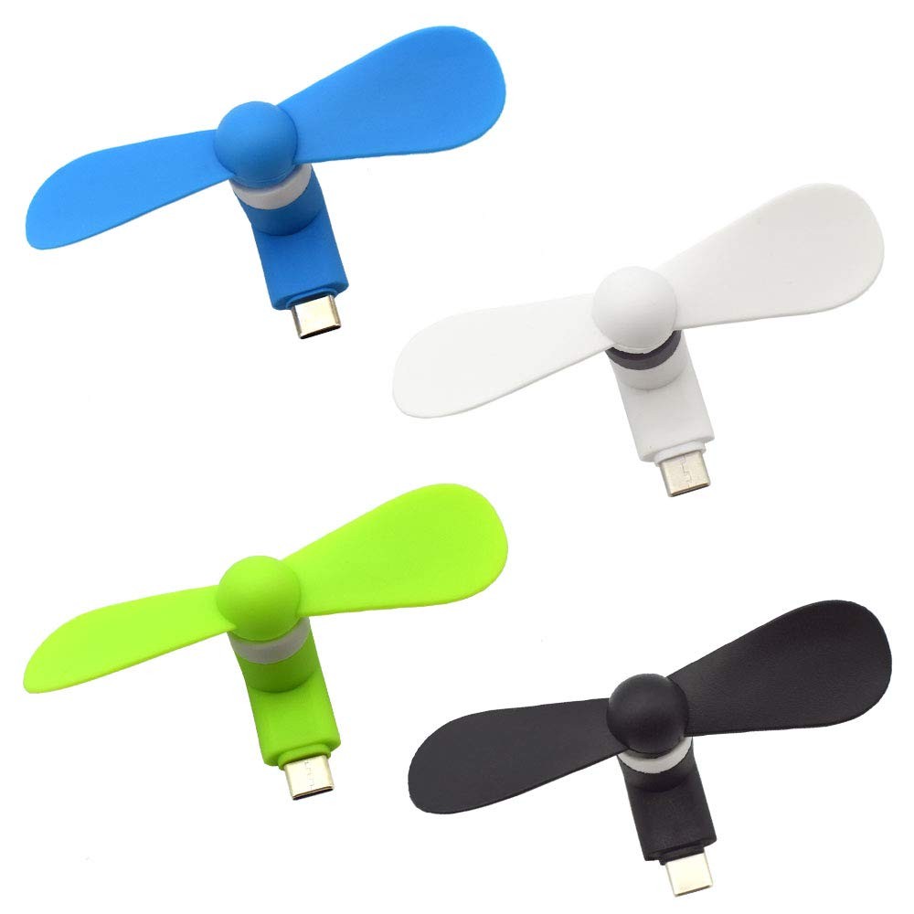 [4 Pieces] Type USB C Android Cell Compact, Black white blue green