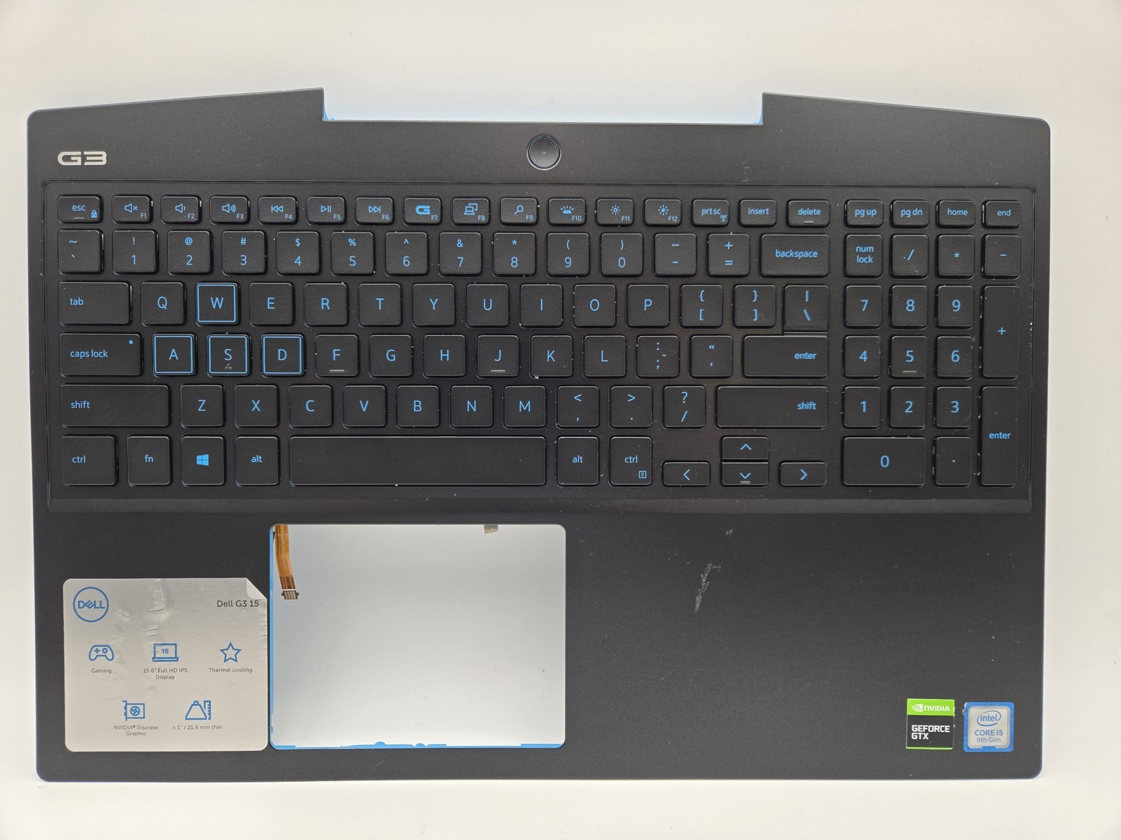 Dell G Series G3 3590 Upper Palmrest With Backlit Keyboard P0NG7 0JP6X XPD6N