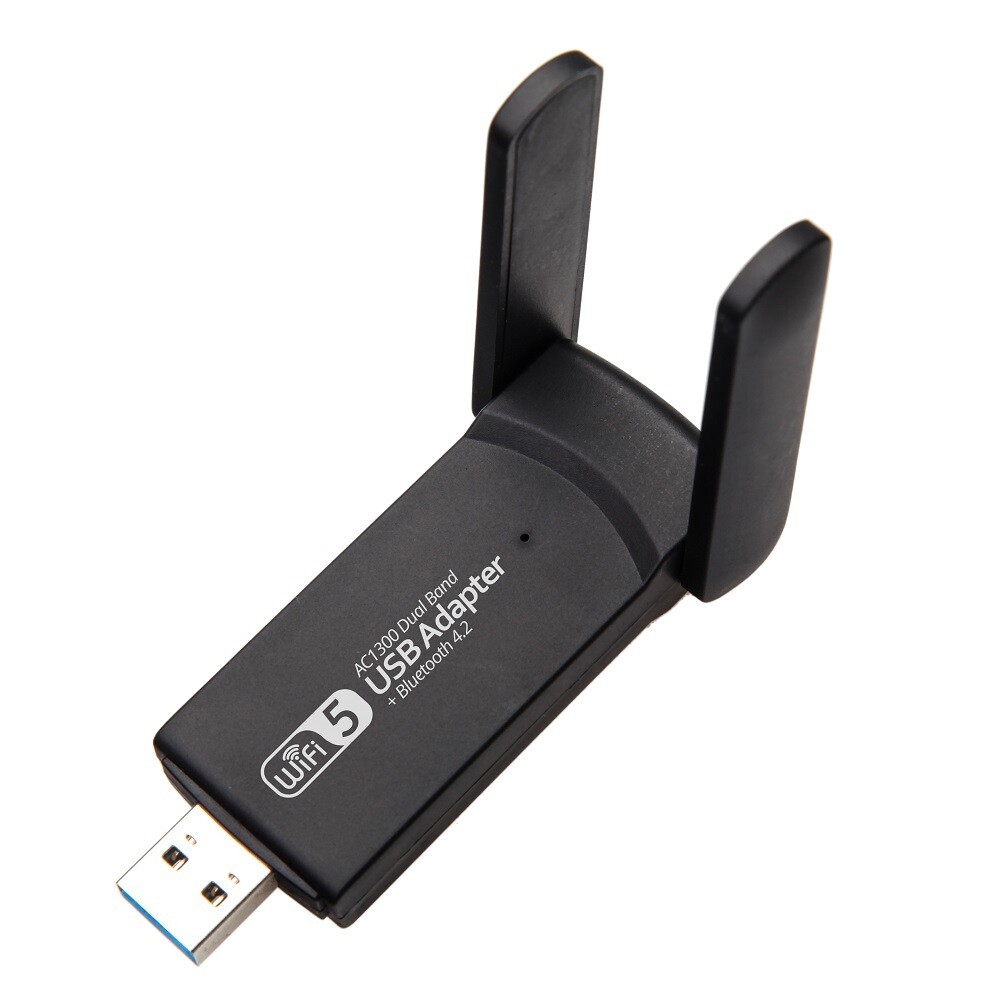 USB 3.0 WiFi Adapter 1300Mbps Dual Band 5GHz Wireless Dongle with Bluetooth 4.2