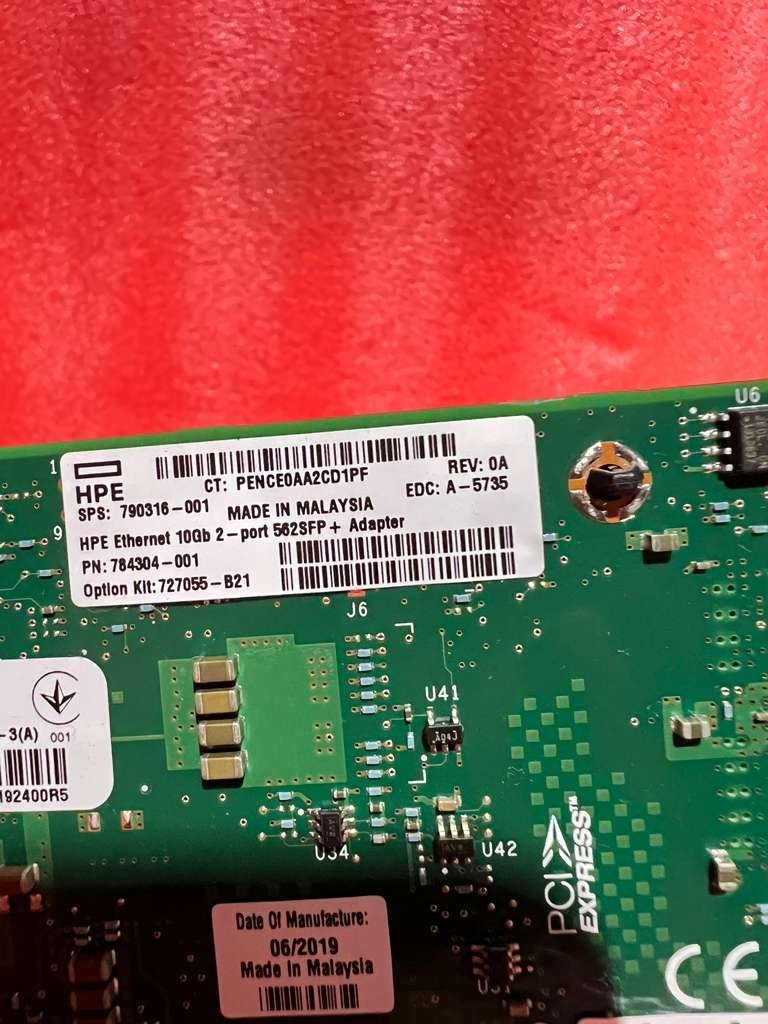 HP HPE 562SFP+ 10Gb 2-port Ethernet Adapter 790316-001 High Profile