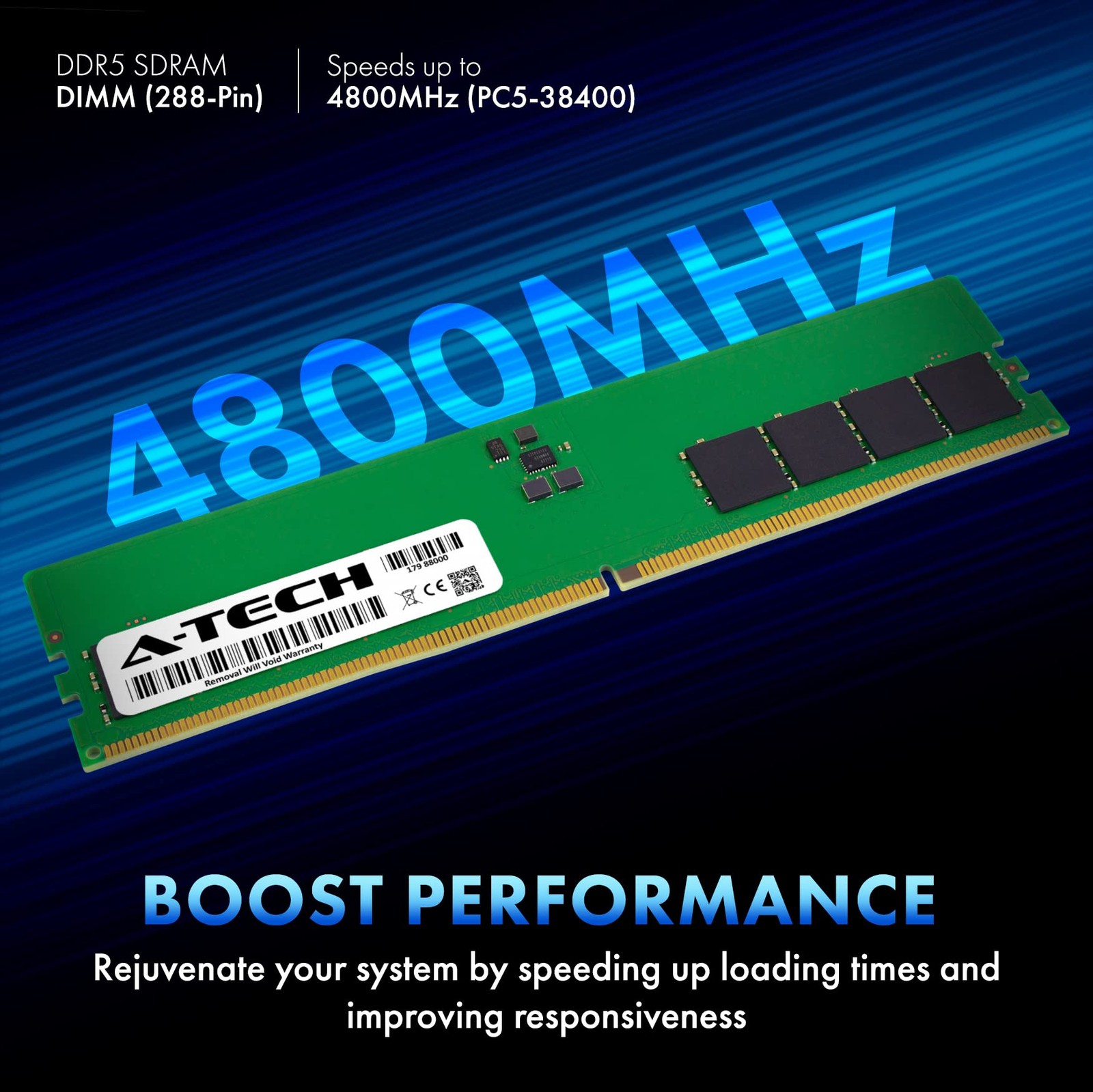 A-Tech 16GB Kit (2x8GB) DDR5 4800MHz PC5-38400 (2 x 8GB), Multicolor