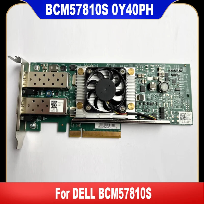 0N20KJ 0Y40PH For DELL BCM57810S 10Gb Gigabit Dual Port SFP+ Fiber Network Card