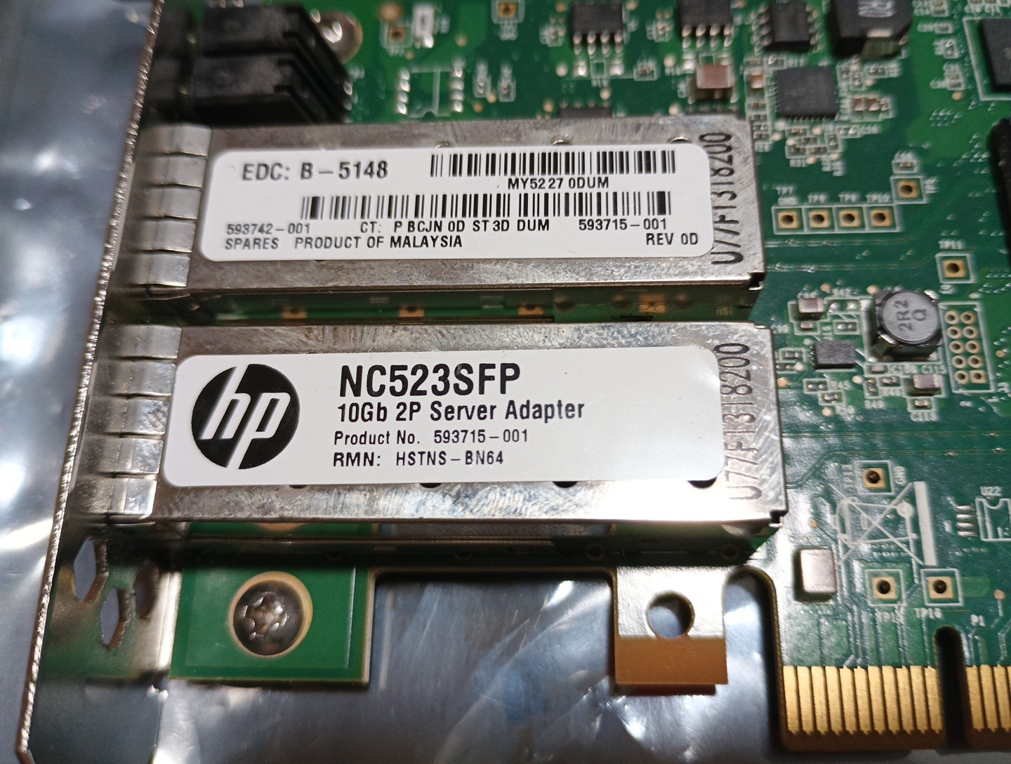 HP NC523SFP Qlogic QLE3242-HP 10Gbe SFP+ Server Adapter 593742-001 593715-001