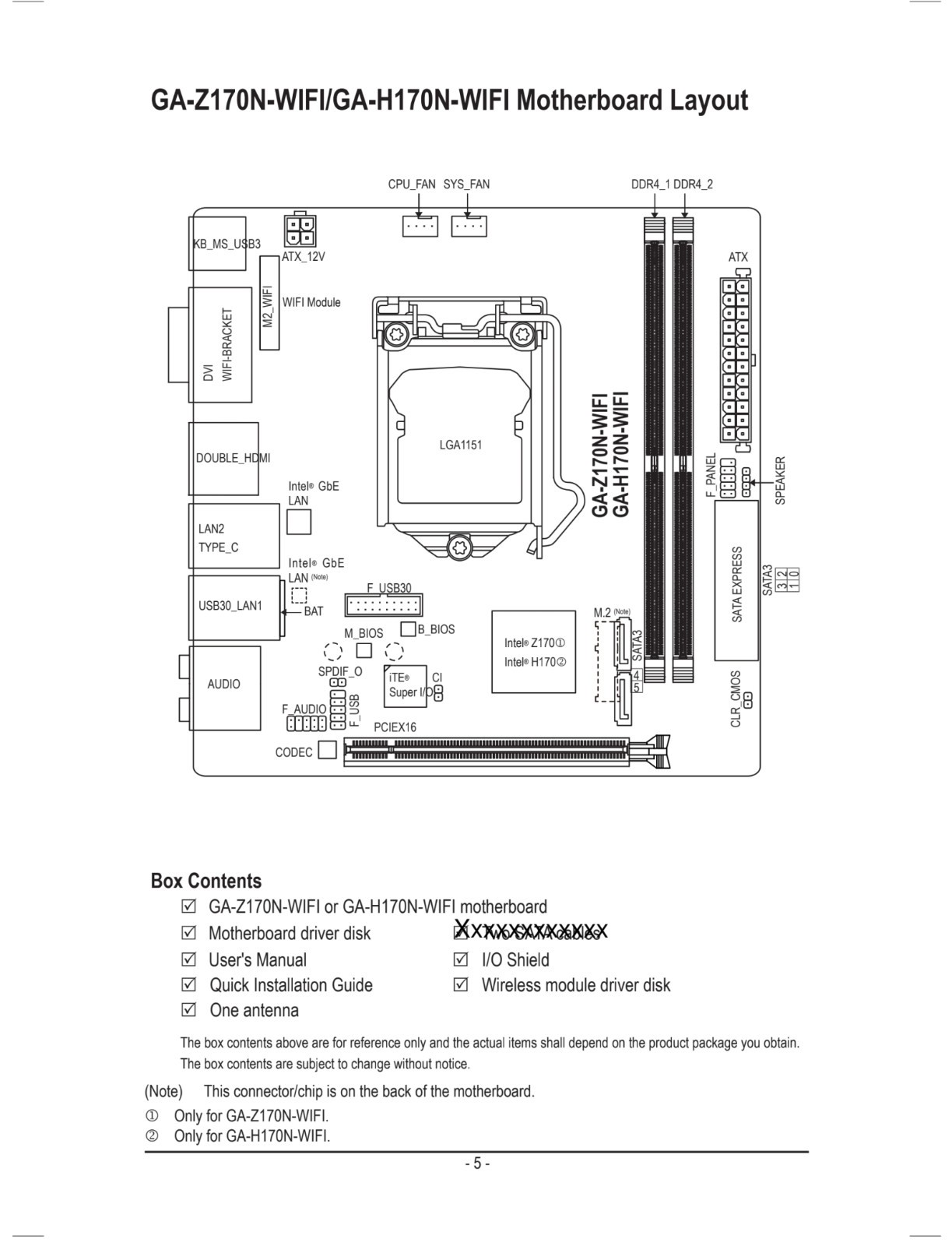 GIGABYTE GA-H170N-WIFI Mini ITX Motherboard with Intel i3-6320 CPU & Fan