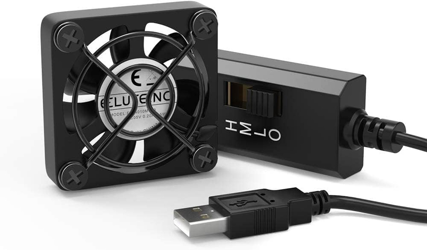 ELUTENG 40Mm USB Fan with 3 Speed Control USB Ventilator 5V Max 5300RPM High Flo
