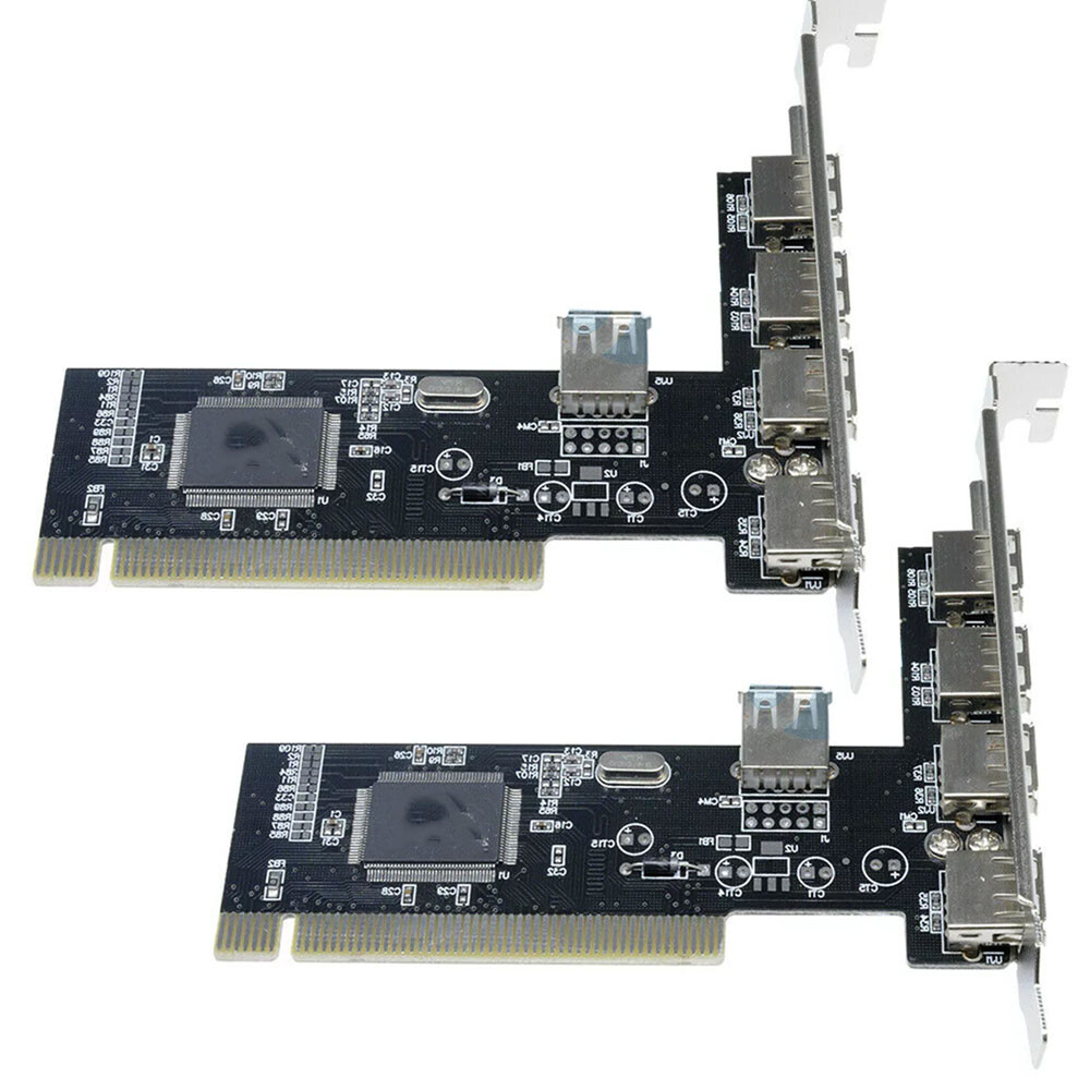 2PC PCI 32bit to 4+1 ports USB2.0 Expansion Controller Card PCI 5x USB2.0 HOT