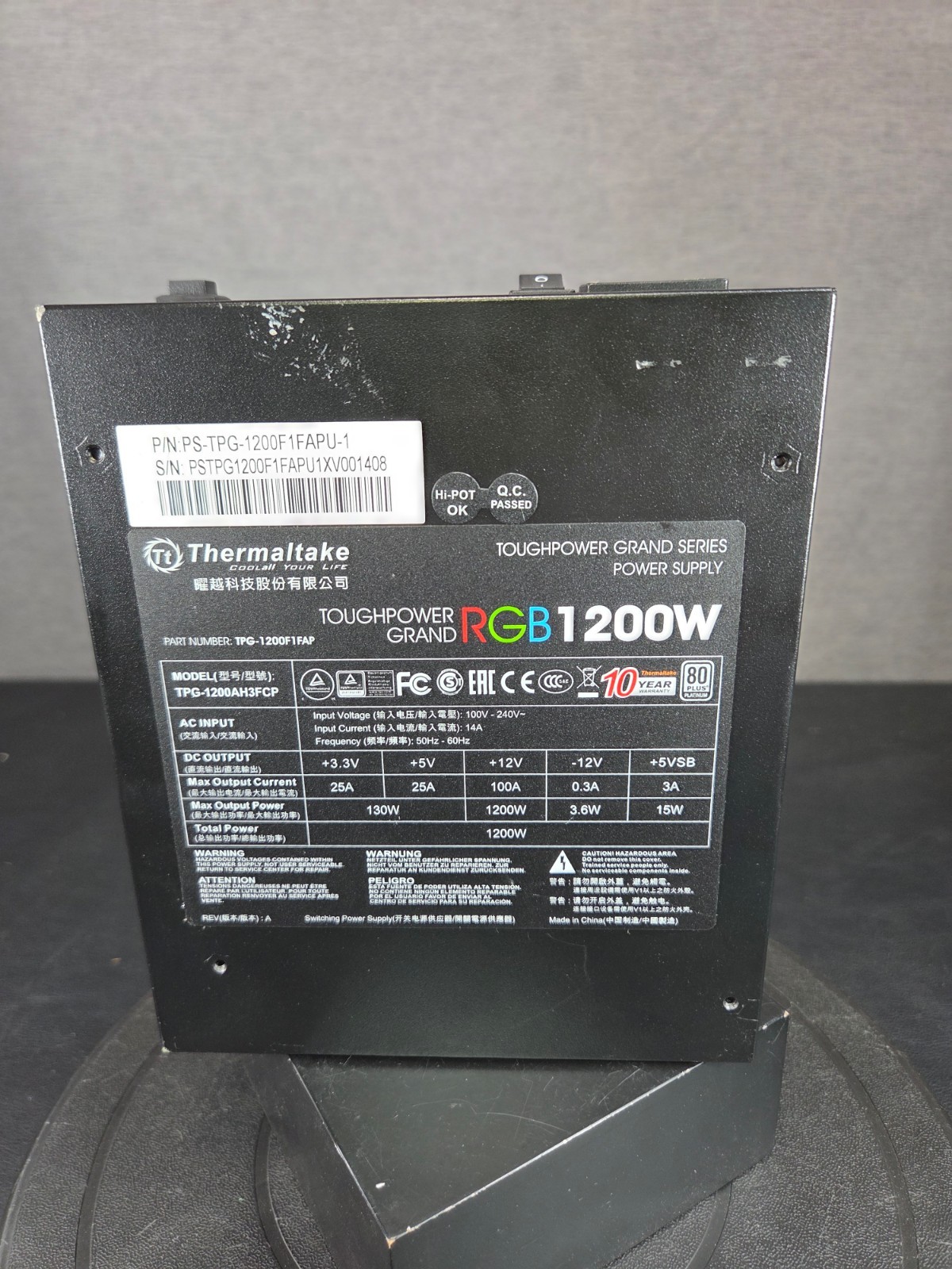 Thermaltake ToughPower Grand RGB1200W PS-TPG-1200F1FAPU-1 Power Supply FAST SHIP