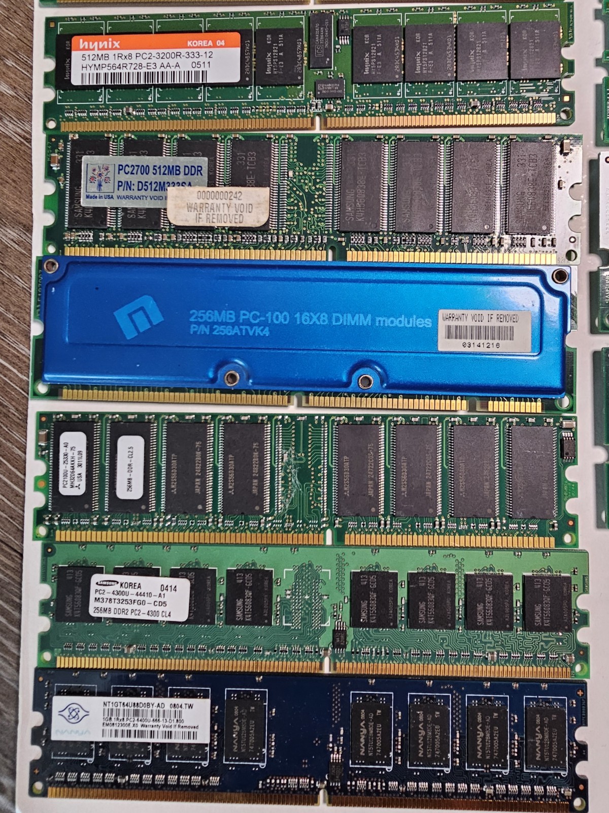 Vintage RAM Lot SDRAM DDR1 Memory Mix PC100 PC133 DDR400 Retro PC Build 10 Stick