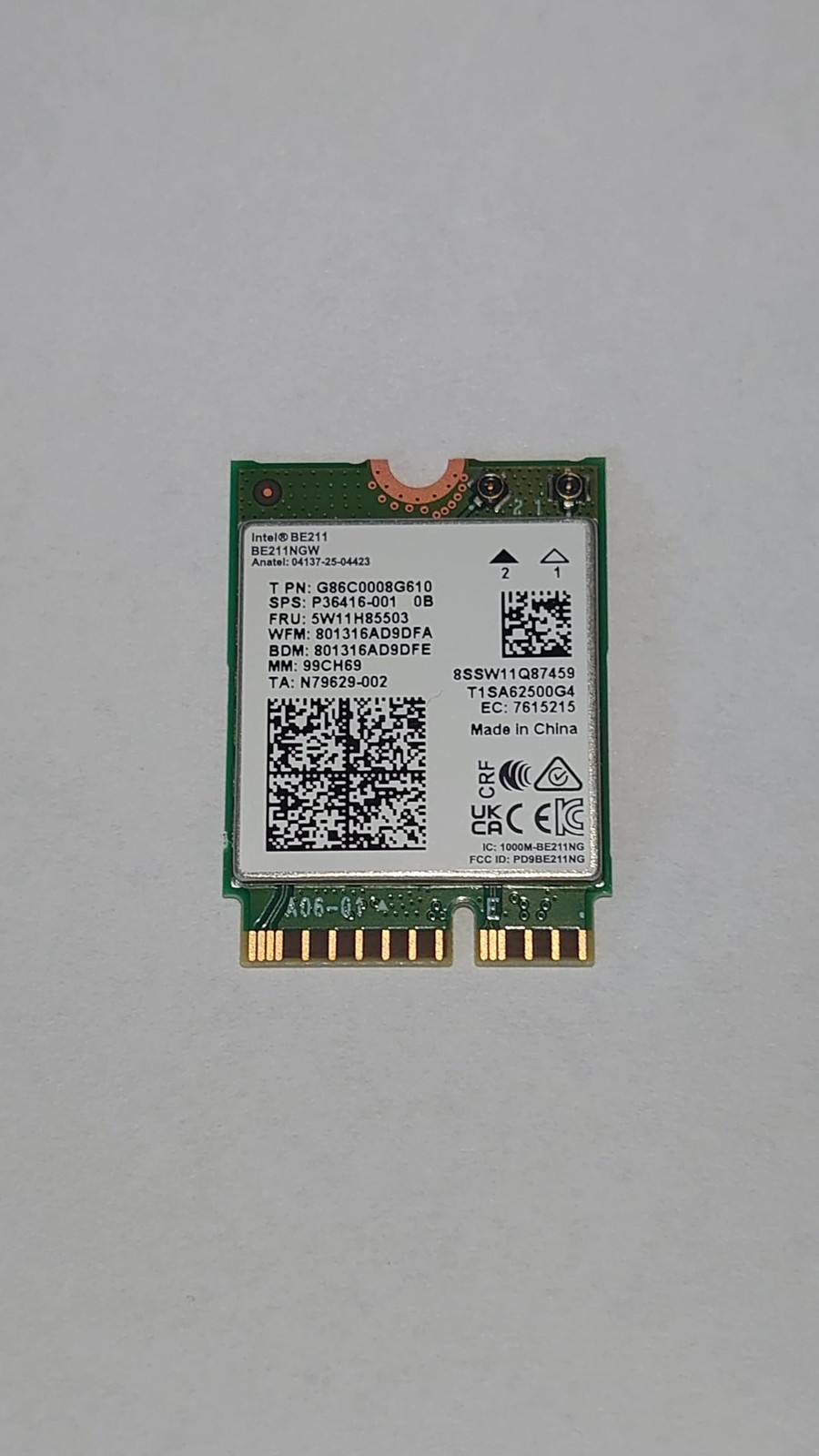 Intel BE211.NGWG.NV Wi-Fi 7 BE211 2230 2×2 BE+BT No vPro Module