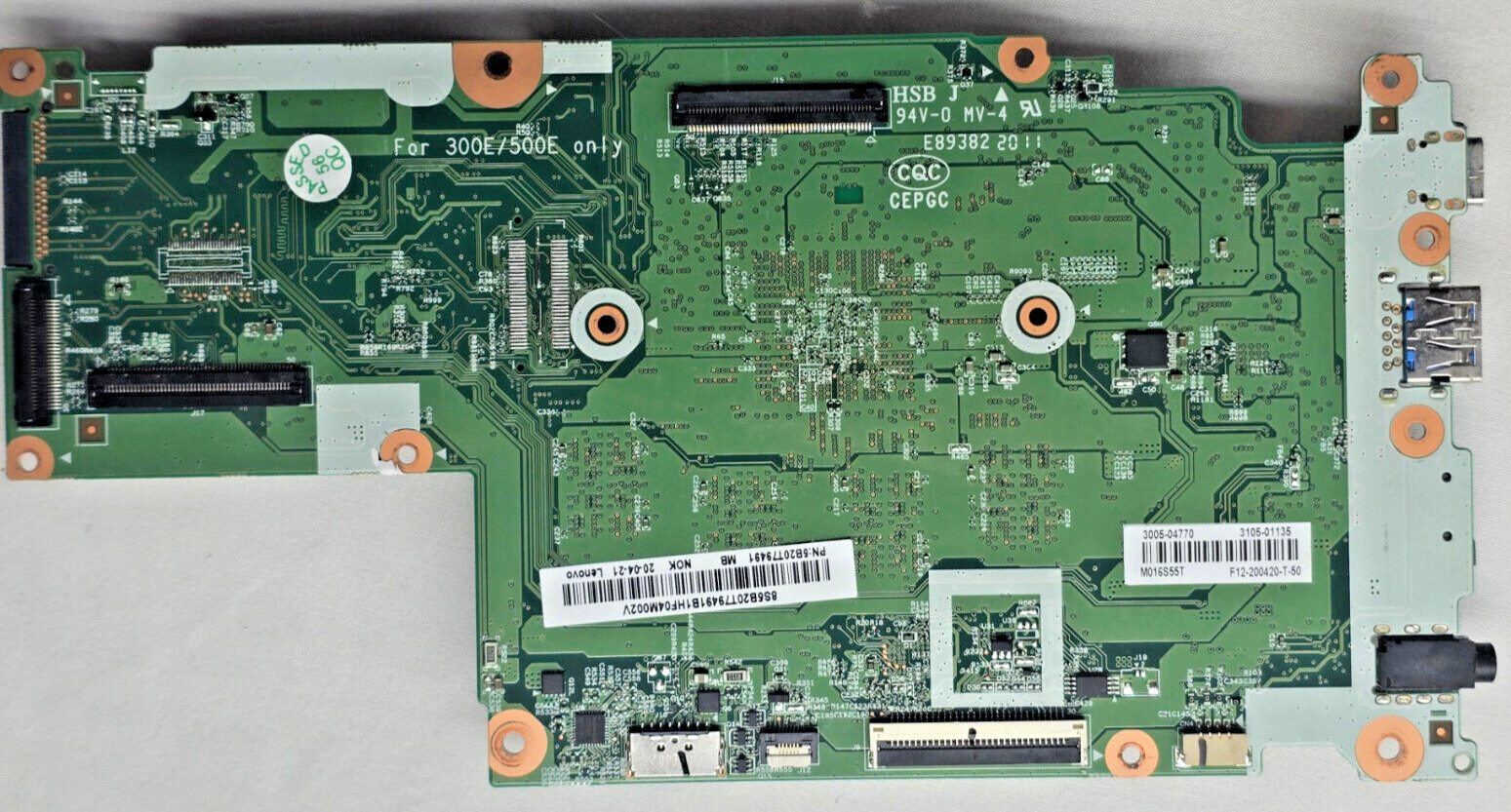 For Lenovo Chromebook 300e 2nd Gen Motherboard 5B21C74700 81MB Cel N4000 4G 32G