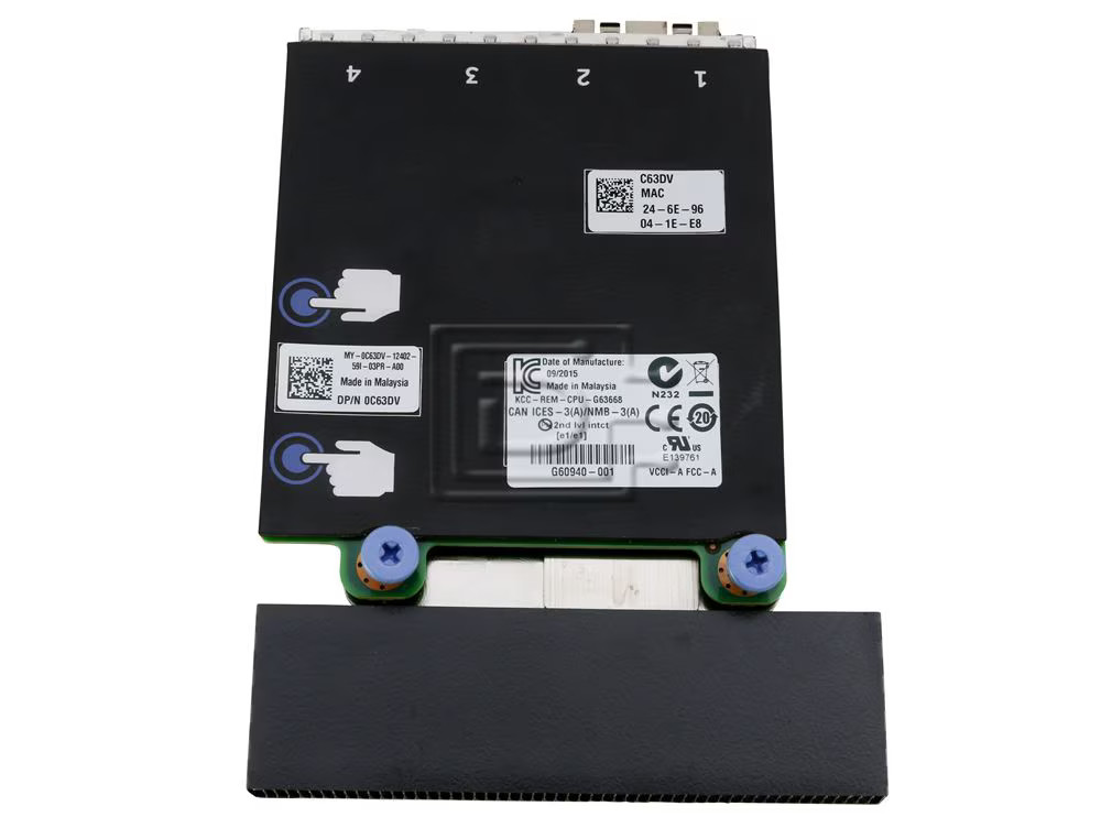 Dell 540-BBHJ 67XRW C63DV Intel X5202x SFP+ 10GbE i350 2x 1GbE NIC for PowerEdge