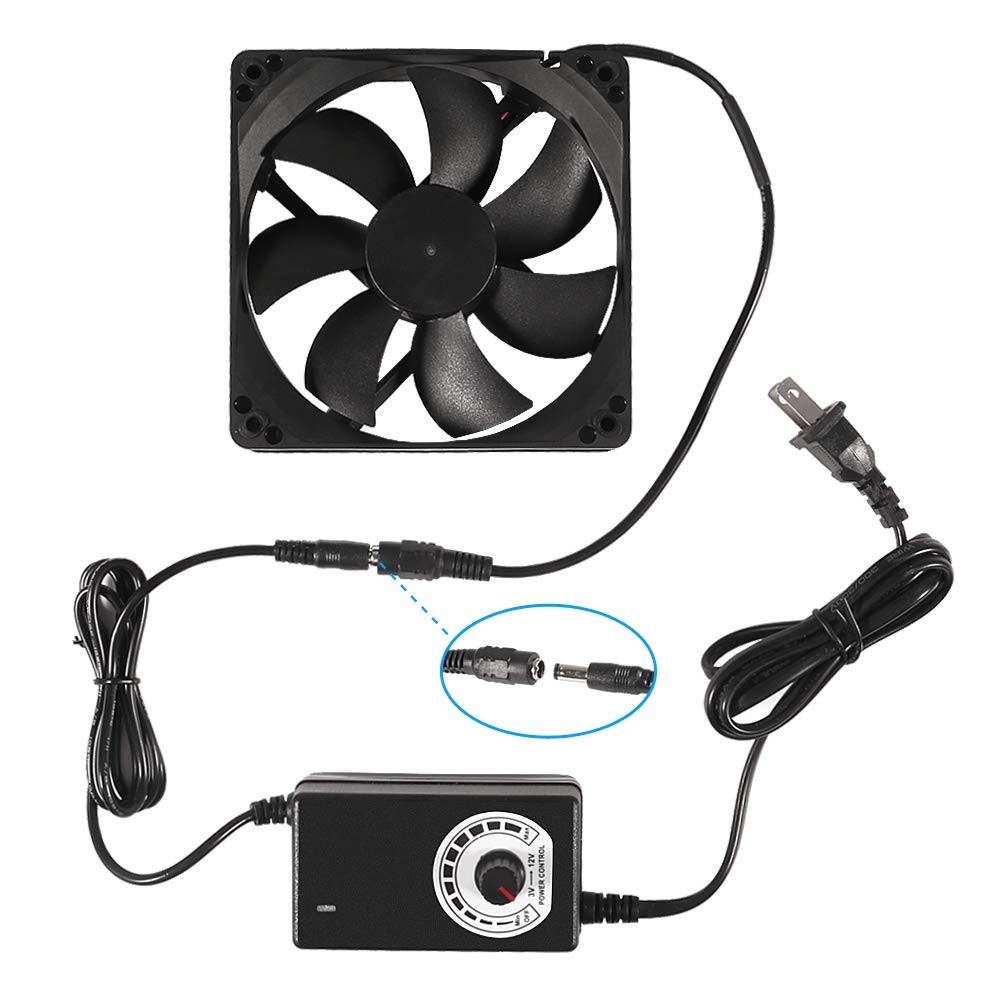120mm x 25mm 110V 220V AC Powered Cooling Fan with Speed Controller 1225
