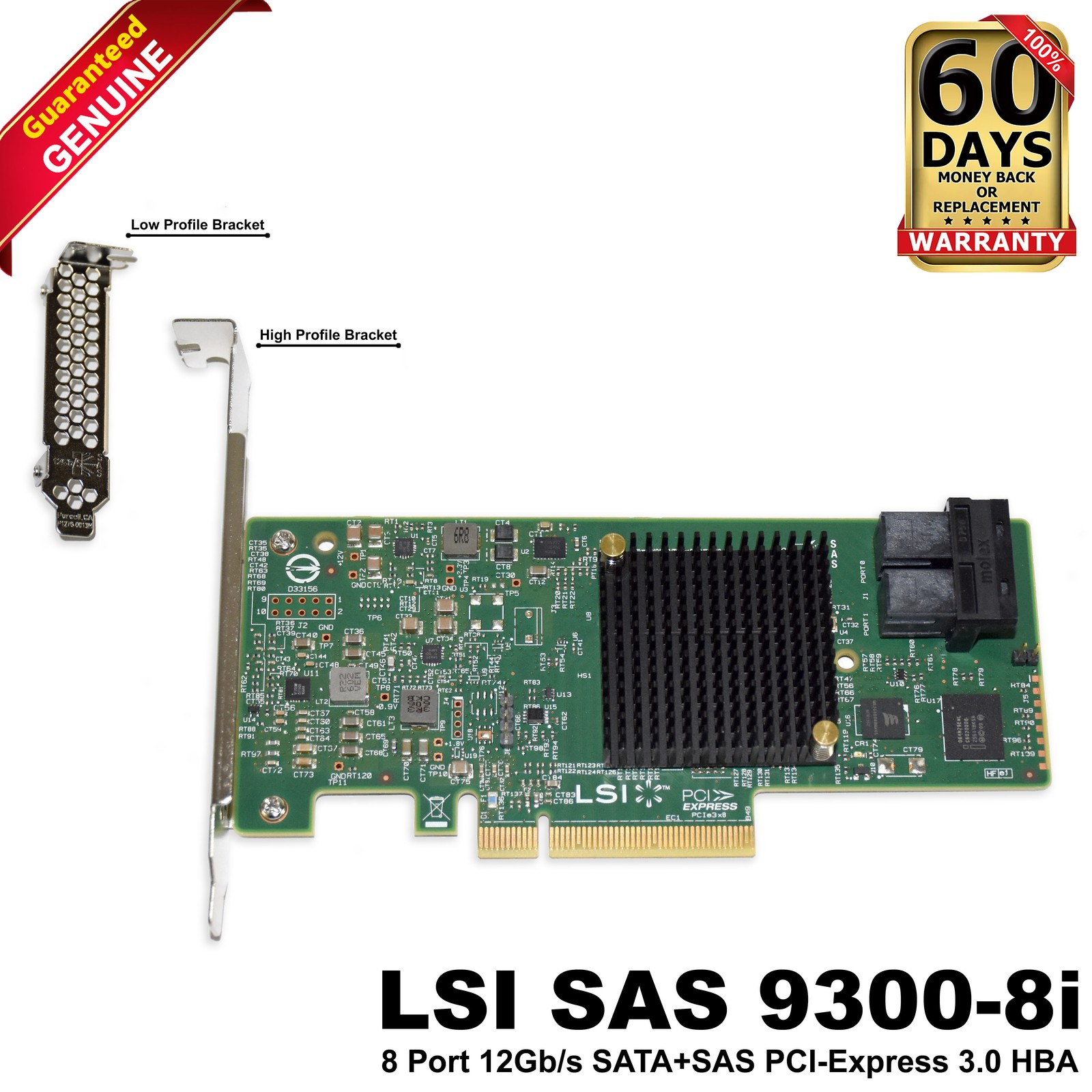 LSI Broadcom SAS 9300-8i 12Gb/s 8-Port IT Mode SATA SAS PCIe HBA Card