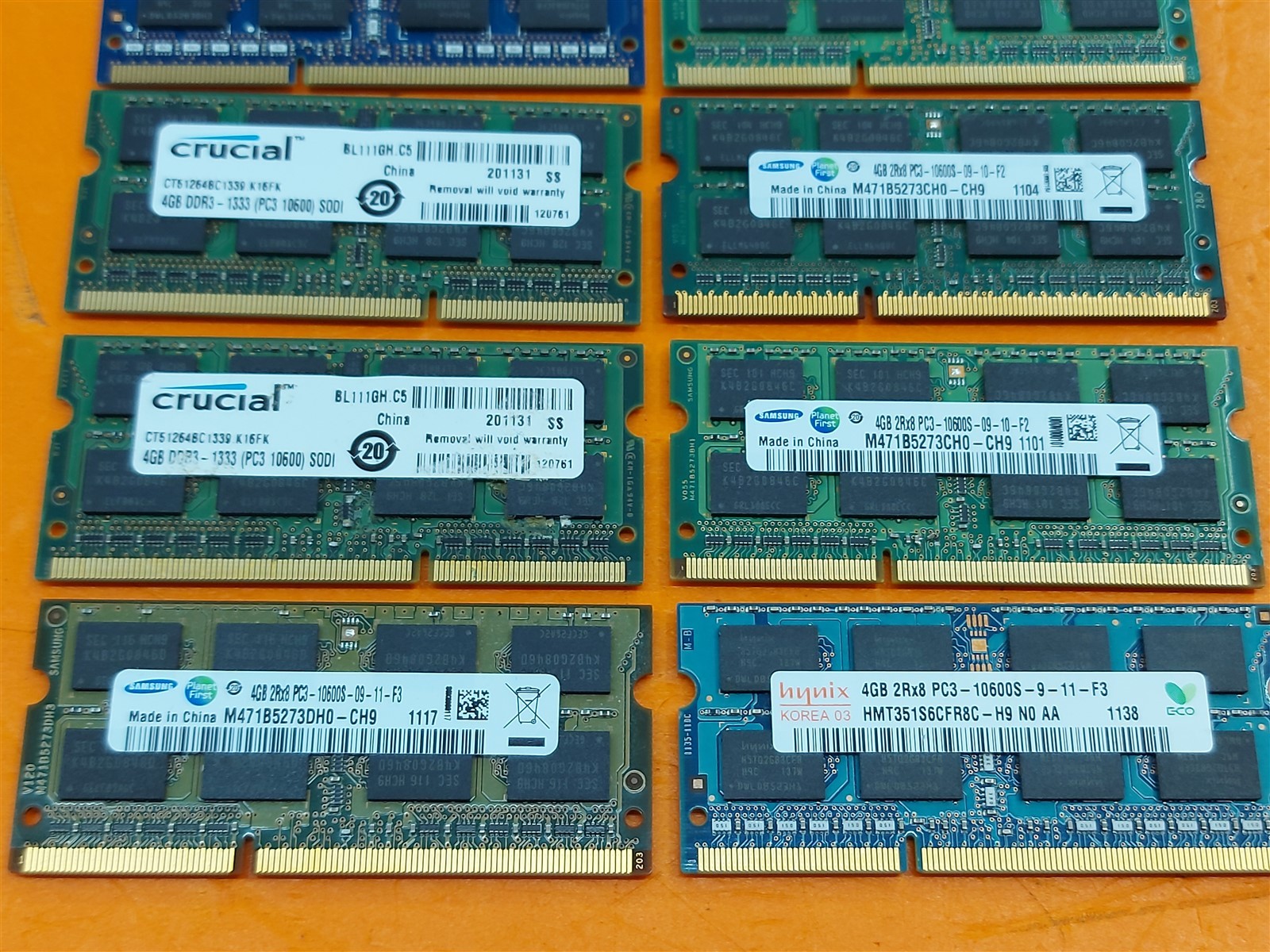 ⭐️⭐️⭐️⭐️⭐️ *Lot of 10* Assorted Laptop 4GB PC3-10600 DDR3-1333 RAM Memory Sticks