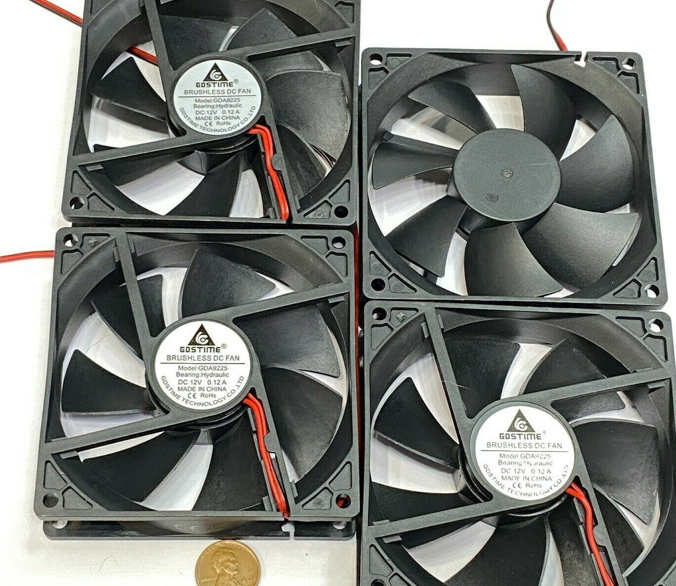4 Pieces GDSTIME 92mm 25mm DC 12V 2P 9225S PC Computer Cooling Case Fan G15