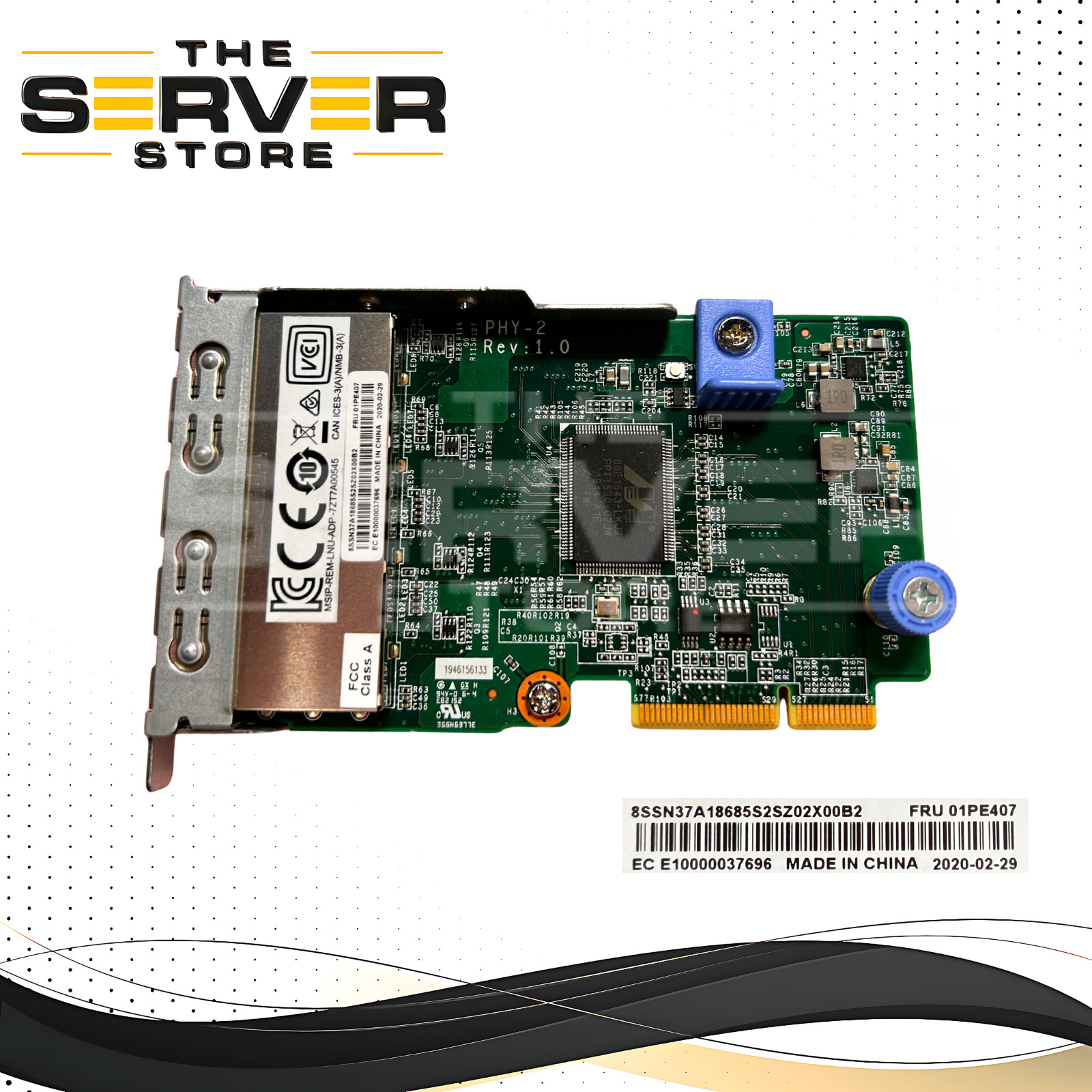 Lenovo ThinkSystem 4 Port 1GB RJ45 LOM Network Adapter Card 01PE407