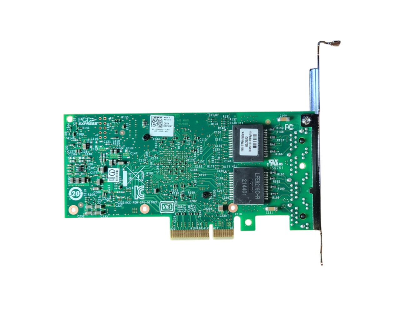 Dell Intel I350-T4 Quad-Port Gigabit Ethernet PCIe Server Adapter 00NWK2 0NWK2