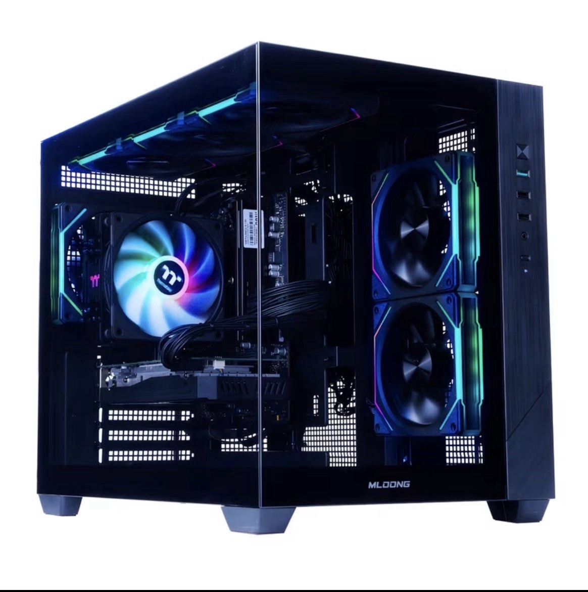 MLOONG X-Dragon ATX 3.0 Tempered Glass Case, Magnetic Filter, USB/Audio