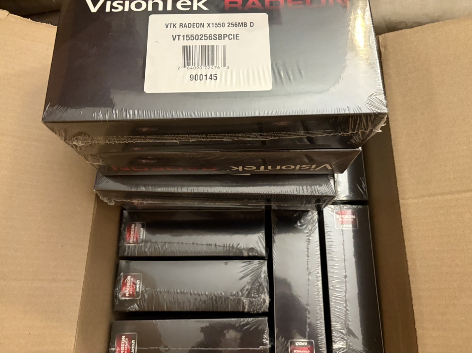 Lot Of 15 NEW IN BOX OLD STOCK ATI RADEON x1550 PCIE vintage graphics cards GPU