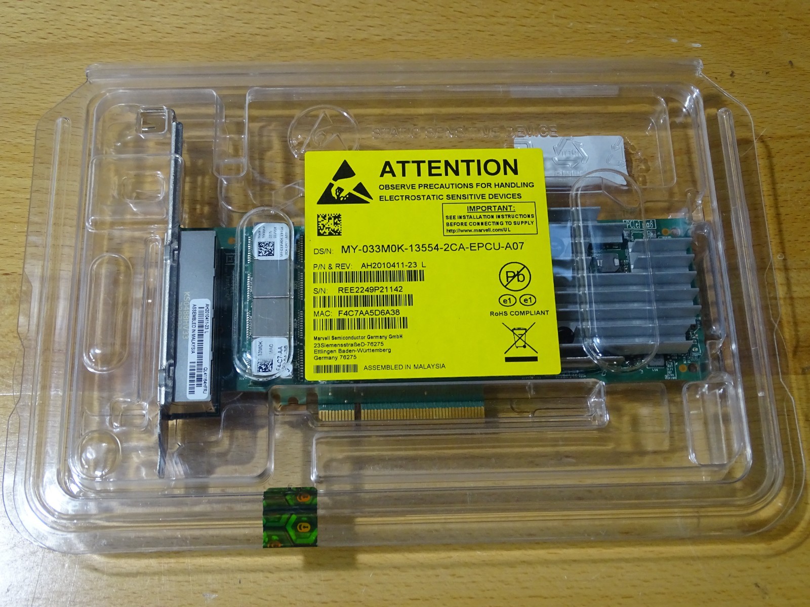 Dell Quad Port 10GbE RJ-45 10GBase-T Network Card Qlogic QL41164HFRJ 33M0K NIC