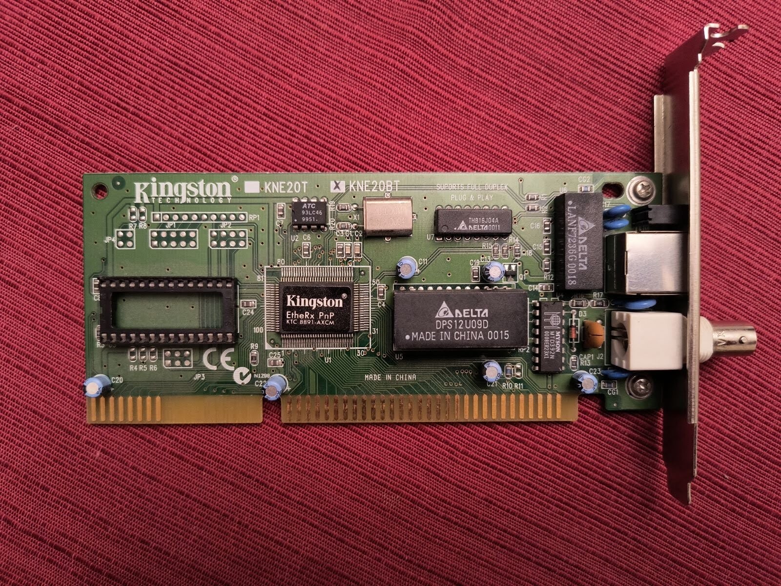 Kingston EtherRx PnP Ethernet, KNE20BT RJ-45 Ten Base T 10BT Network Card