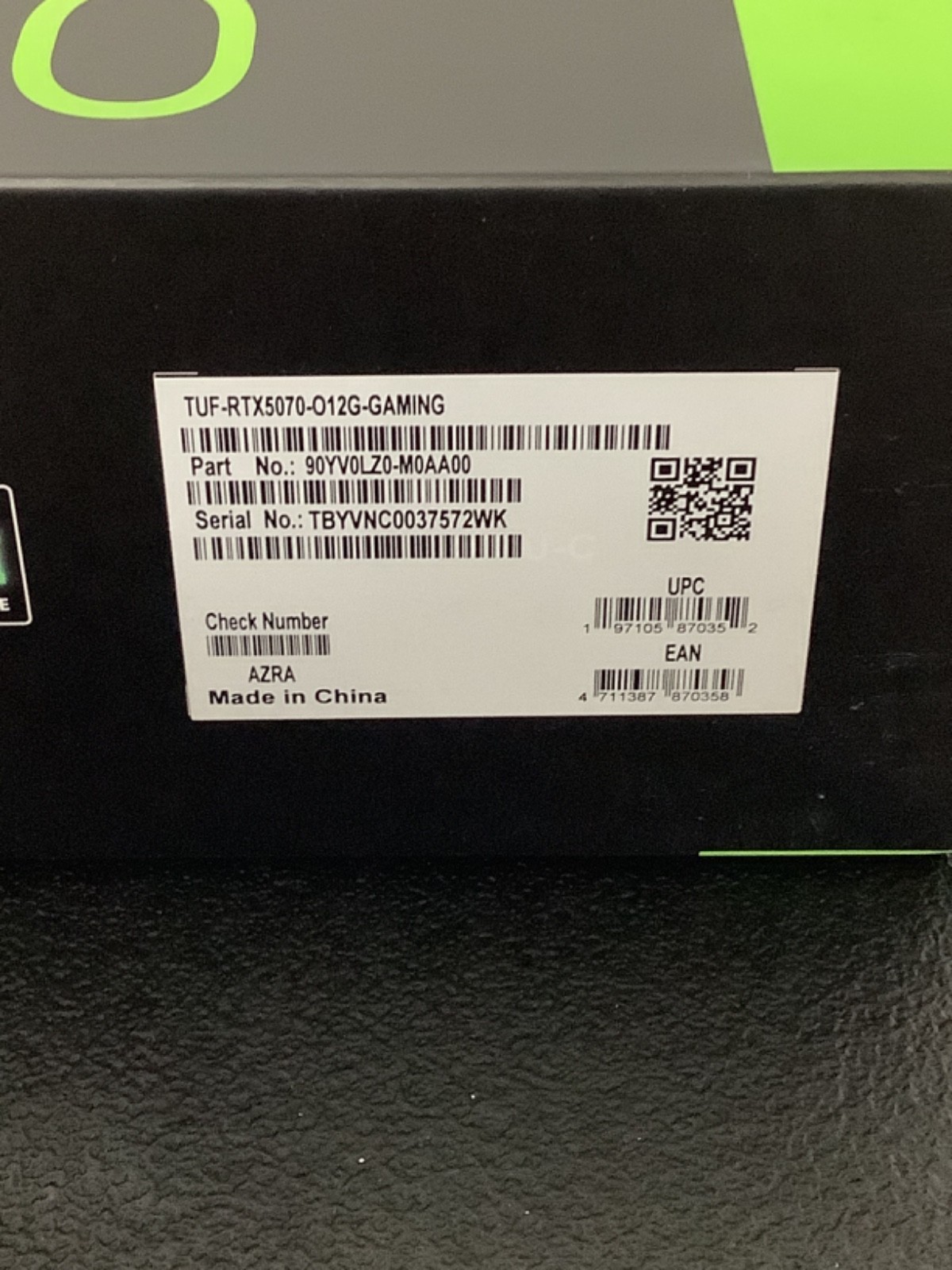 ASUS TUF Gaming GeForce RTX 5070 OC 12GB GDDR7 Graphics Card