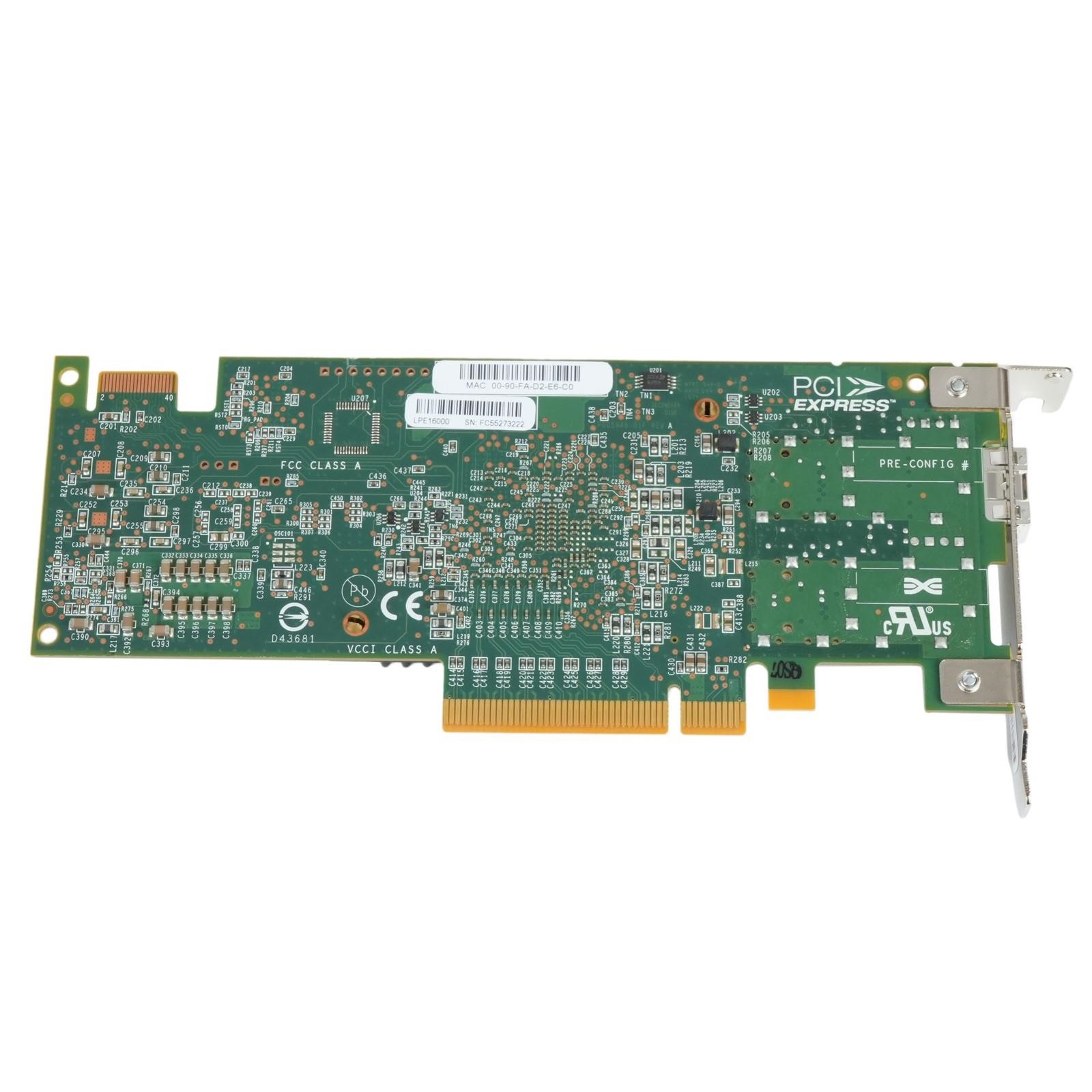 Lenovo 00D8546 Emulex LightPulse 16GB/s 1-Port Fibre Channel PCIe 2.0 X8 HBA SFF