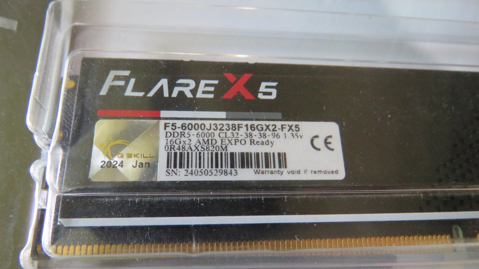 G.Skill Flare X5 32GB (2x16GB) RAM DDR5 6000MHz CL32 F5-6000J3238F16GX2-FX5 EXPO