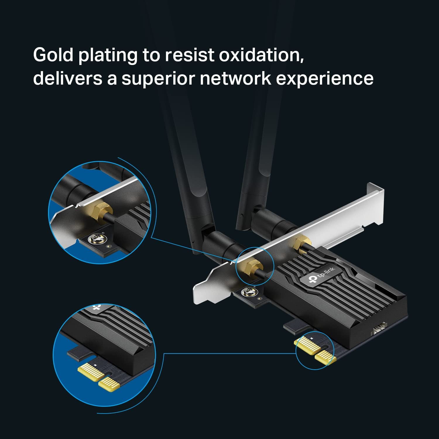 Tp-Link Wifi 6 Pcie Wifi Card for Desktop PC AX3000 (Archer TX55E), Bluetooth 5.